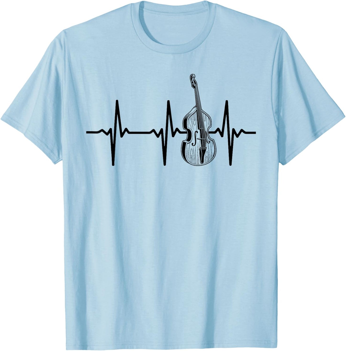Kontrabass Herzschlag Kontrabass Herzschlag T-Shirt - T-Shirt | Light Blue