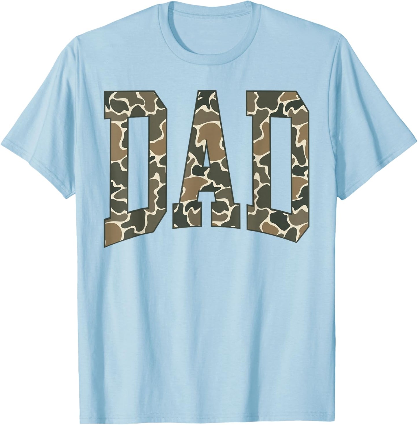 Dad Camo Camouflage Father's Day New Dad T-Shirt - T-Shirt | Light Blue