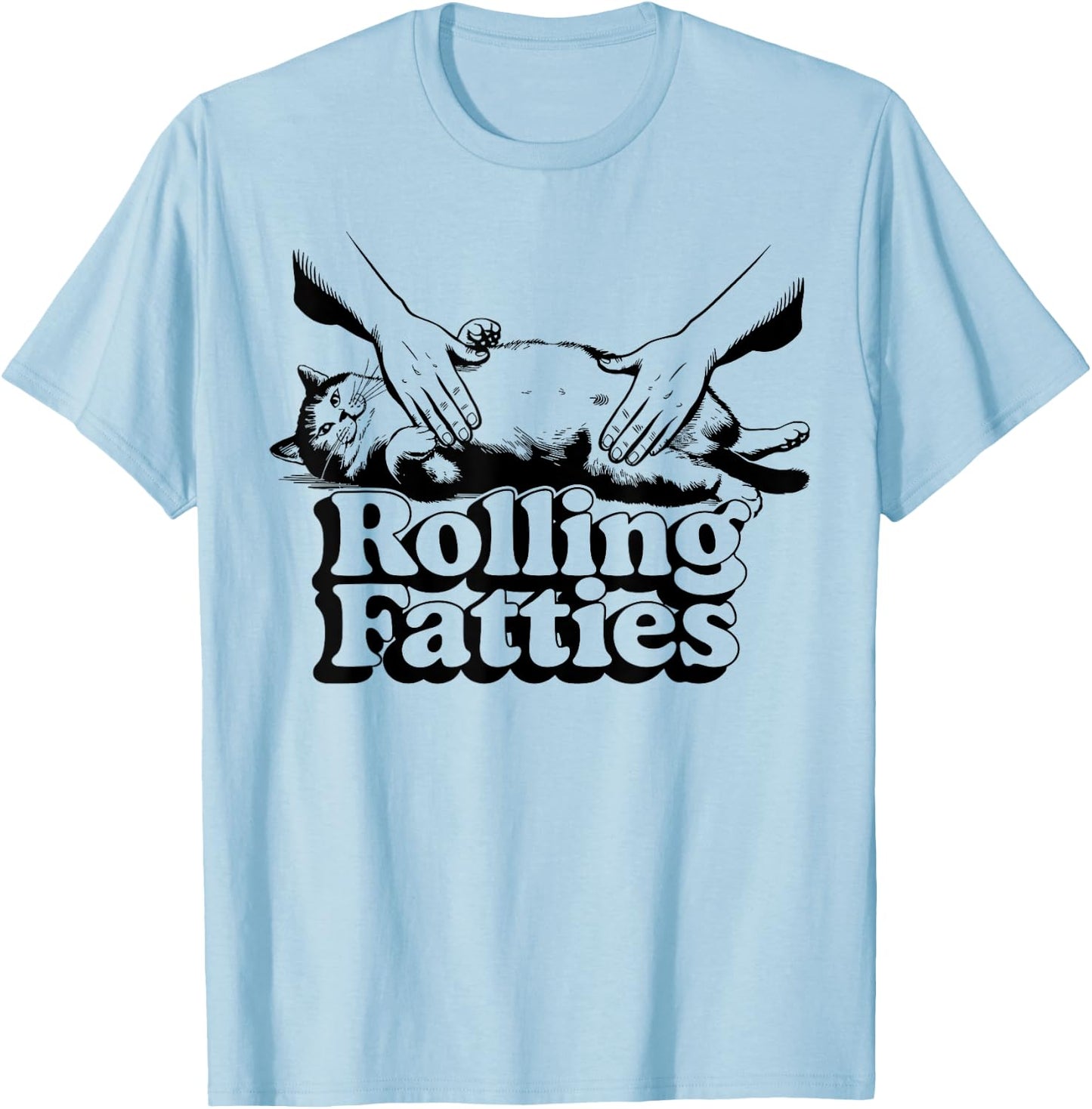 Rolling Fatties cat funny cute cat lover Kitten Owner retro T-Shirt - T-Shirt | Light Blue