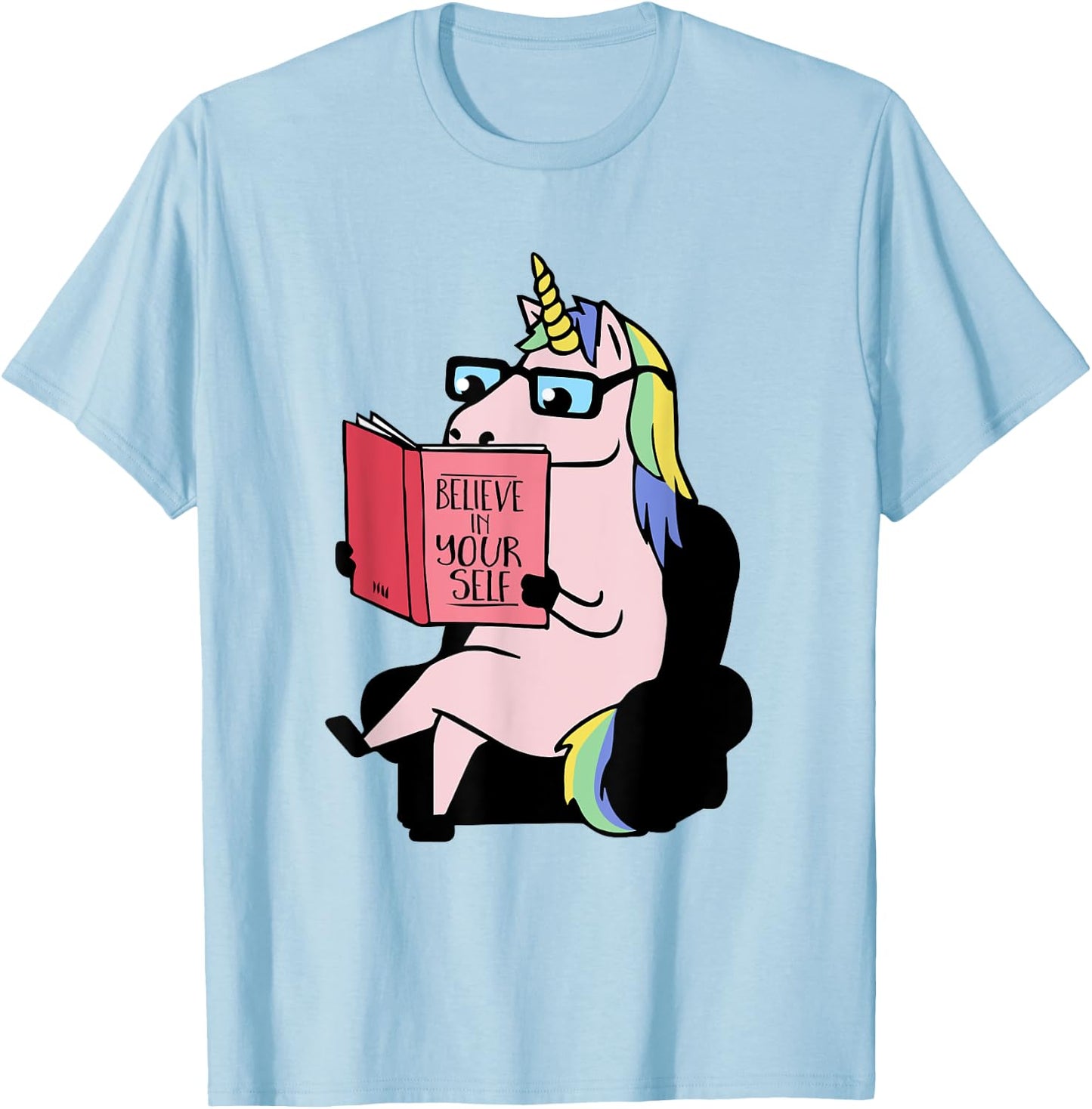 Believe in Yourself -Unicorn T-Shirt - T-Shirt | Light Blue