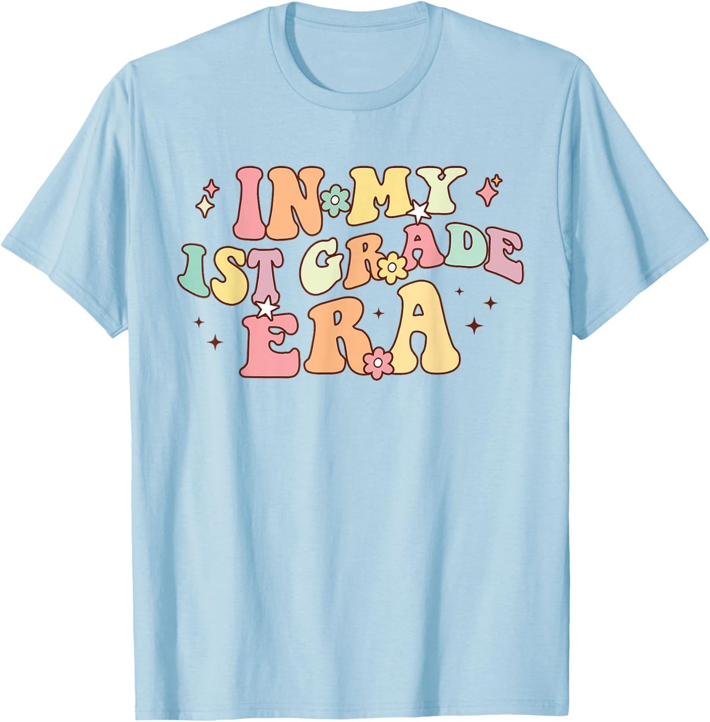 In My First Grade Era Retro Back To School Teacher Student T-Shirt - T-Shirt | Light Blue