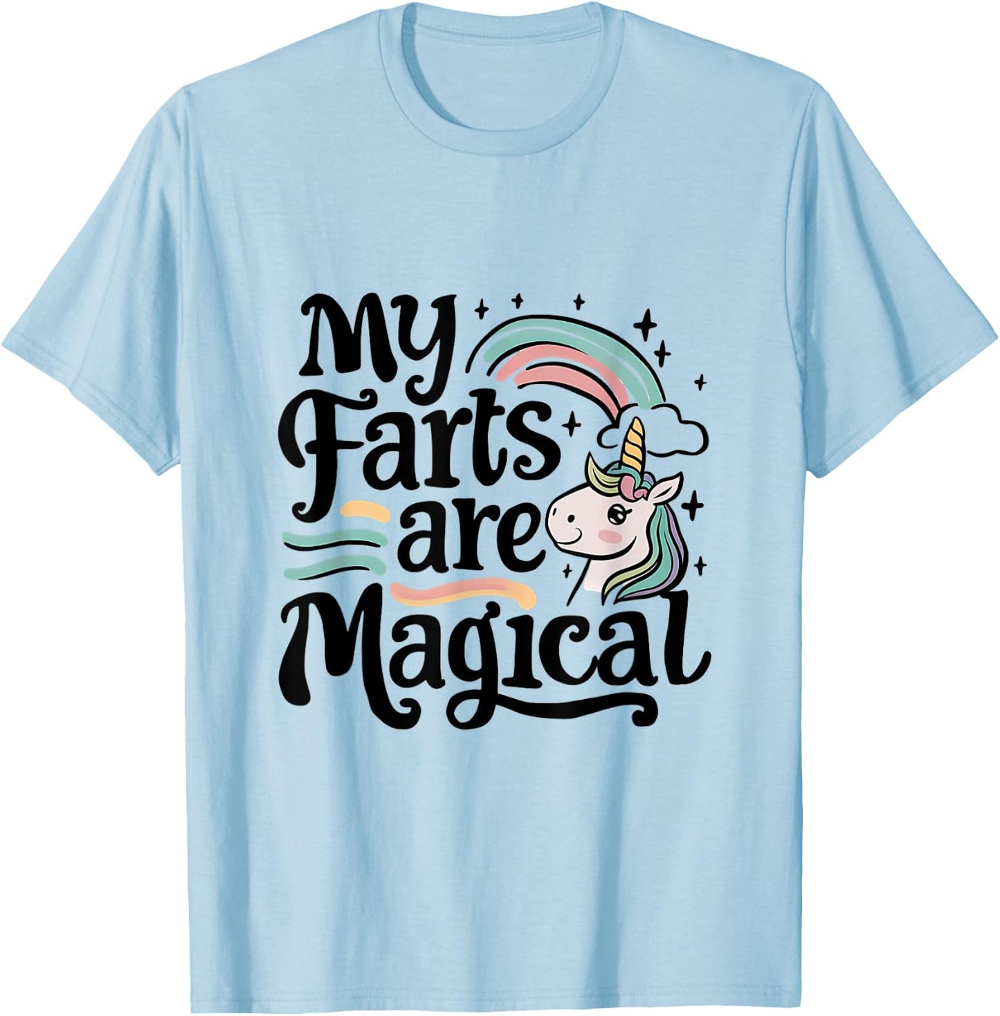 My Farts Are Magical Funny Unicorn T-Shirt - T-Shirt | Light Blue