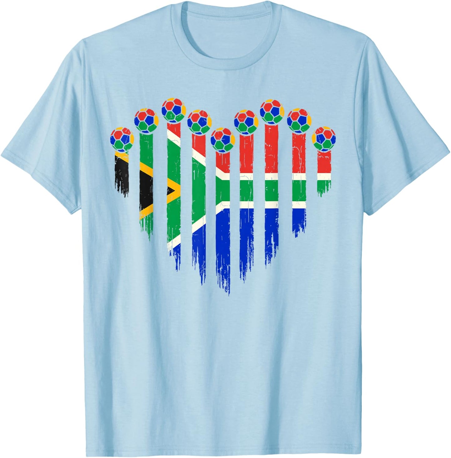 South African Flag Novelty South Africa T-Shirt - T-Shirt | Light Blue