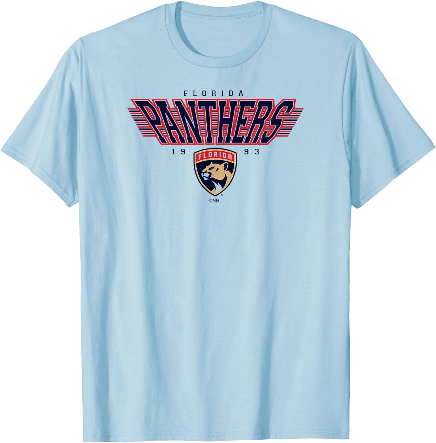 Florida Panthers Laser White Officially Licensed T-Shirt - T-Shirt | Light Blue