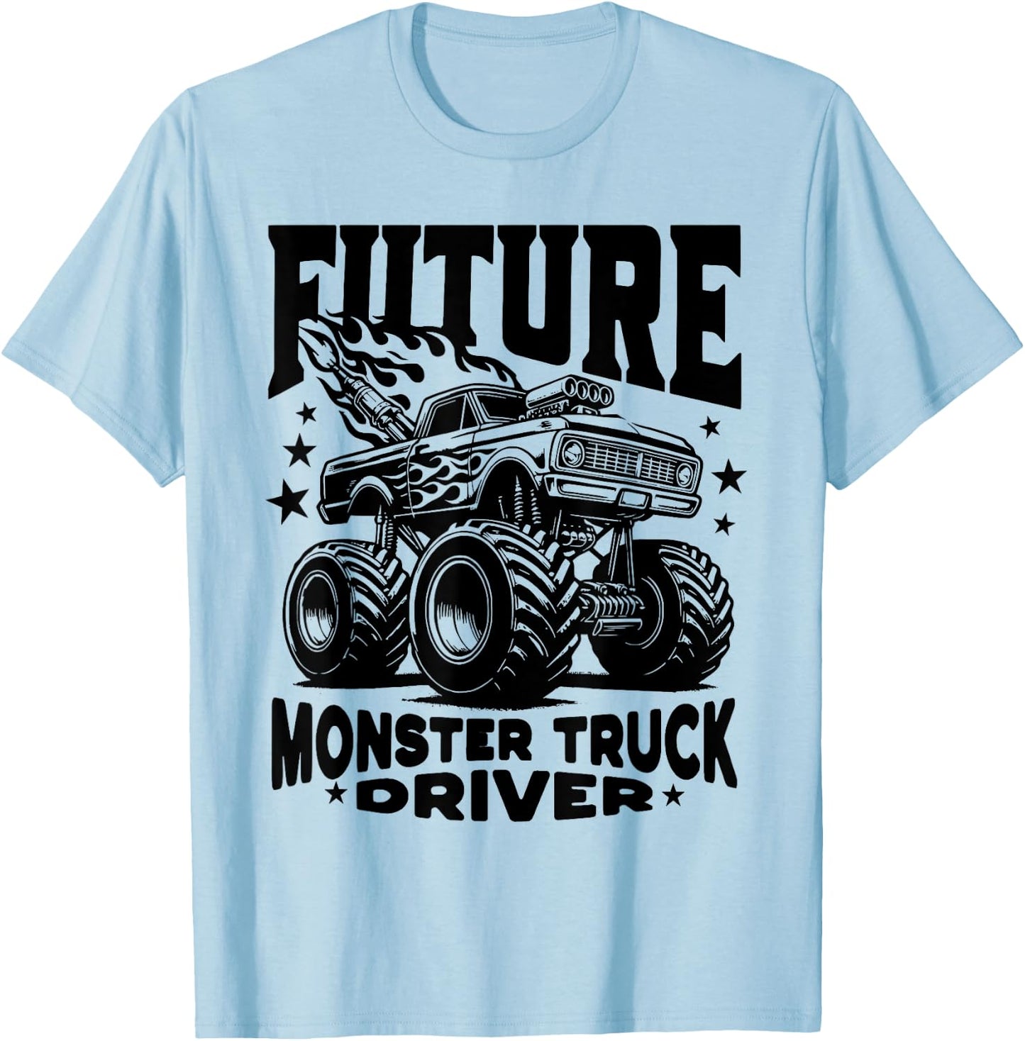 Future Monster Truck Driver Cute Monster Truck Kids Boys T-Shirt - T-Shirt | Light Blue