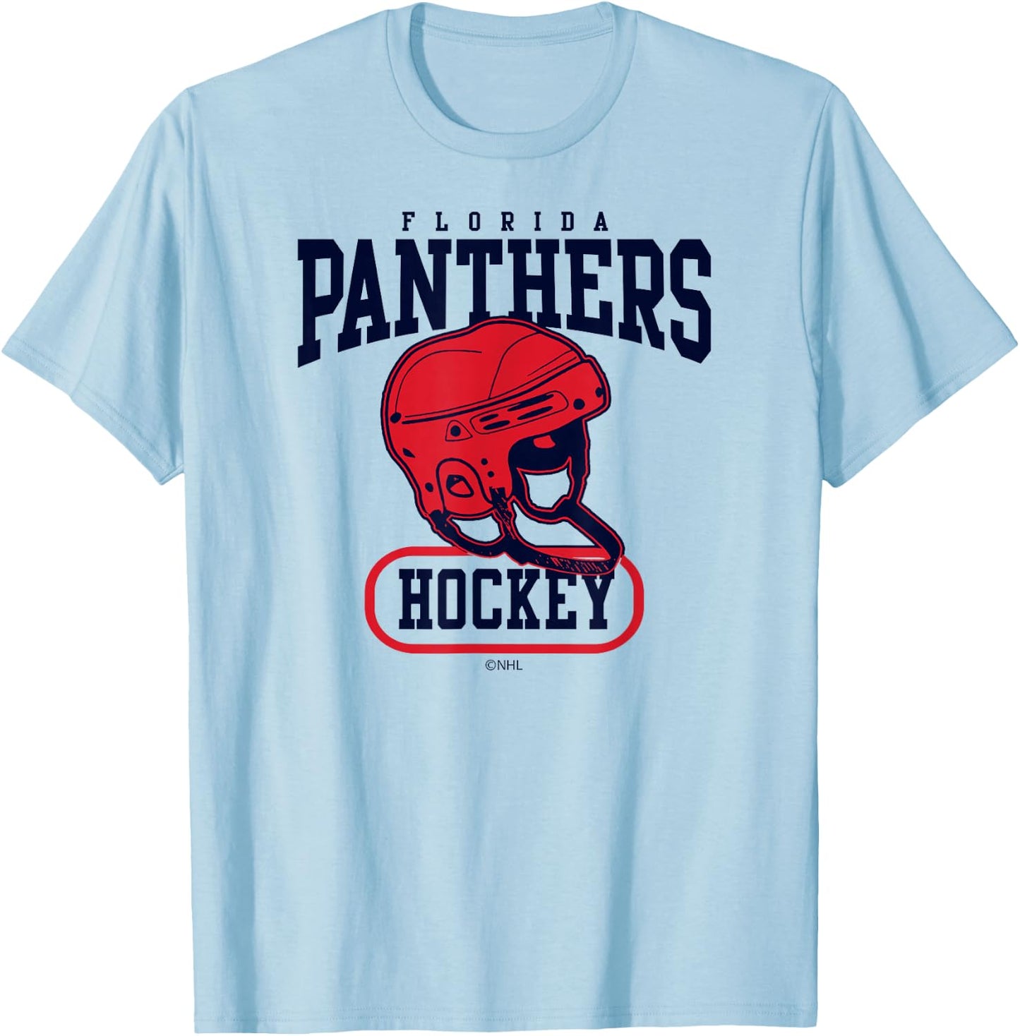 Florida Panthers Helmet White Officially Licensed T-Shirt - T-Shirt | Light Blue