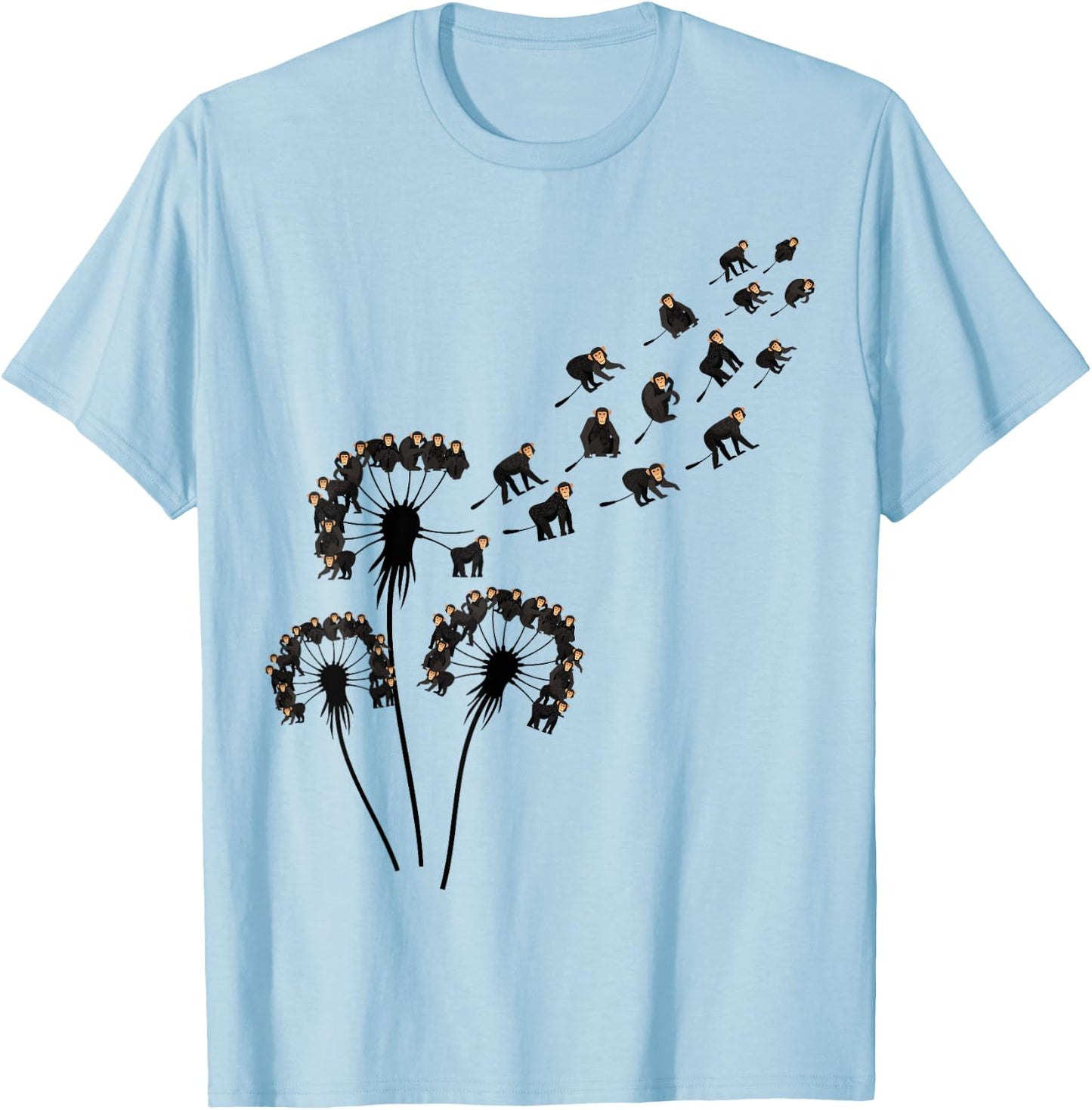 Dandelion Chimps Shirt for Chimpanzee Lover | Chimpanzee T-Shirt - T-Shirt | Light Blue