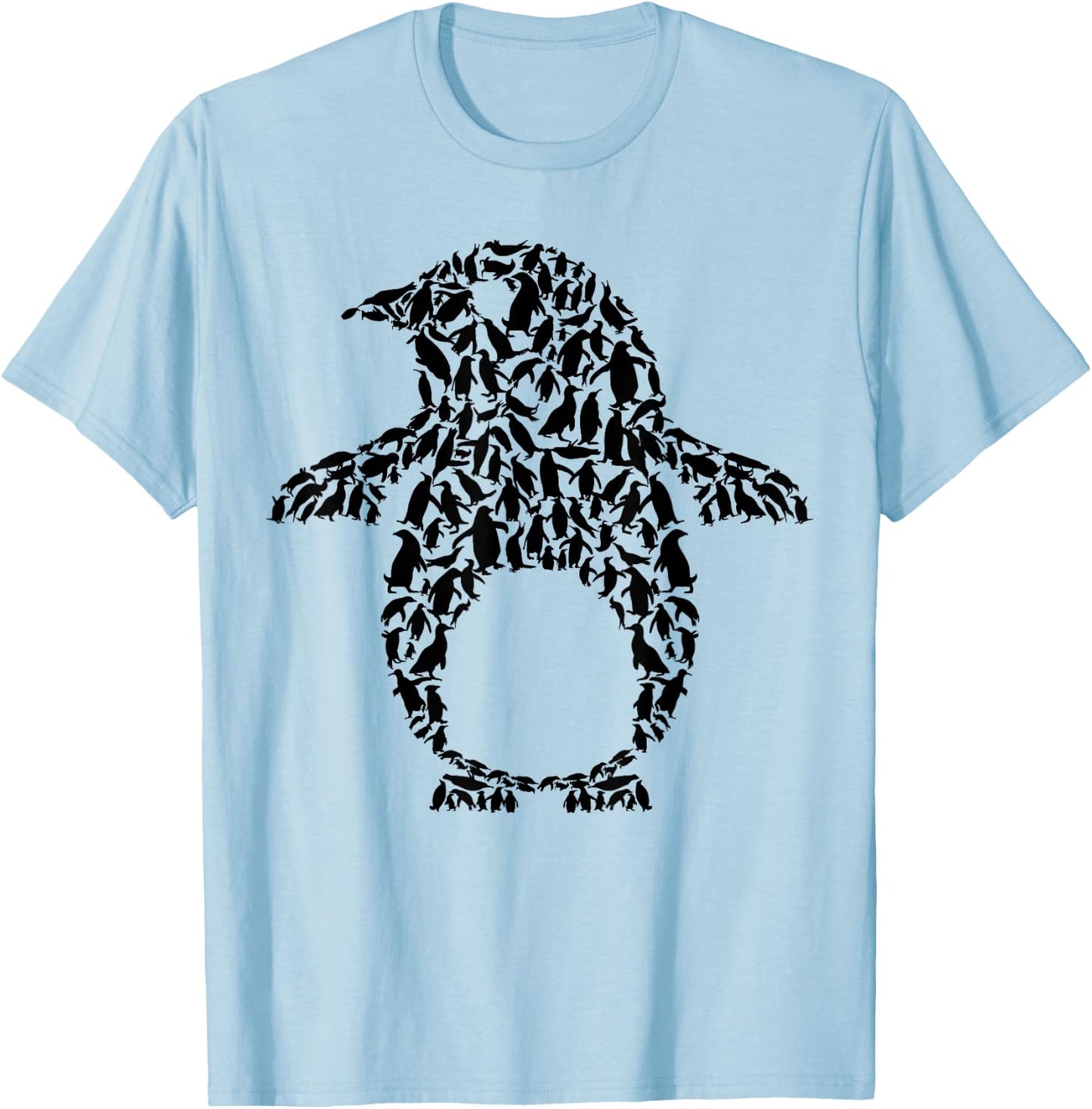 Silhouette Penguins Design for Penguin Lover | Penguin T-Shirt - T-Shirt | Light Blue