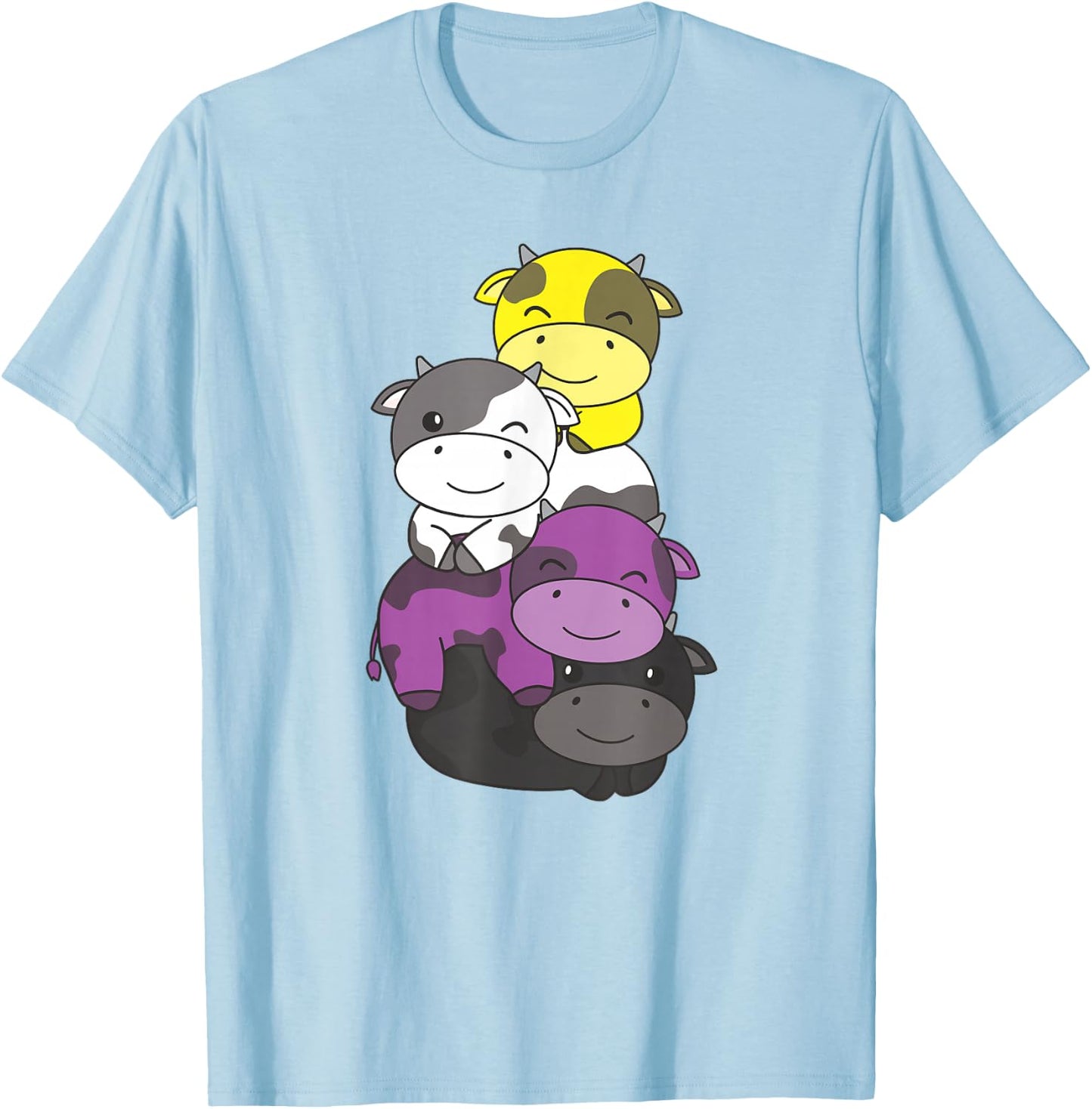 Nonbinary Flag Pride Month Lgbtq Nonbinary Cow T-Shirt - T-Shirt | Light Blue
