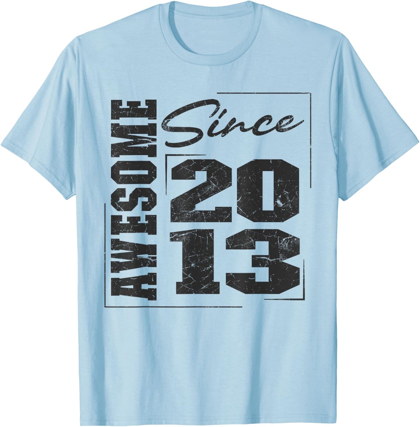 Born In 2013, Vintage Varsity Awesome Since 2013 Birthday T-Shirt - T-Shirt | Light Blue
