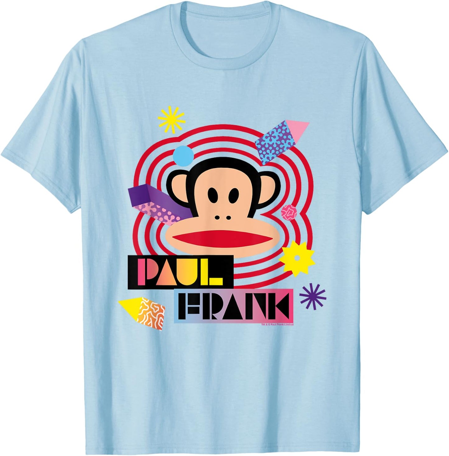 Paul Frank Julius Psychedelic Block , grey, S T-Shirt - T-Shirt | Light Blue
