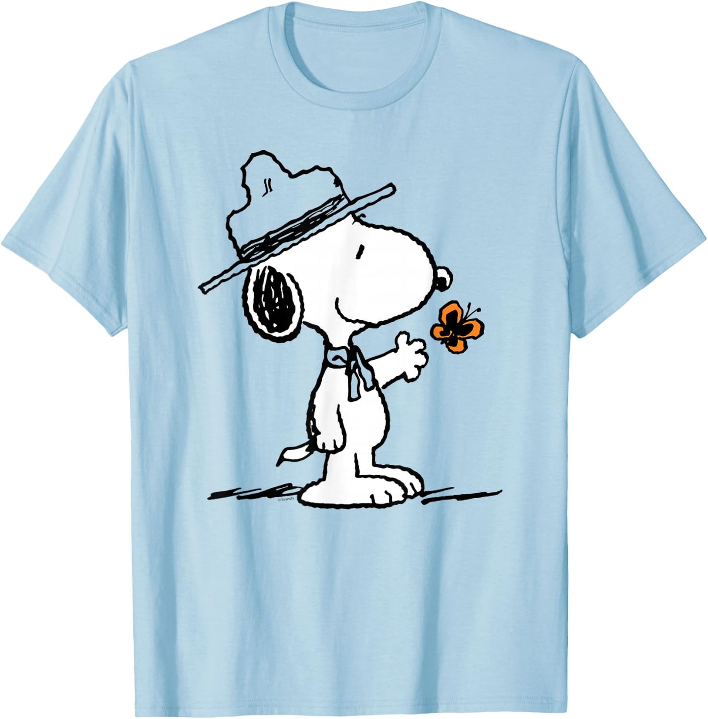 Peanuts Ranger Snoopy & Butterfly T-Shirt - T-Shirt | Light Blue