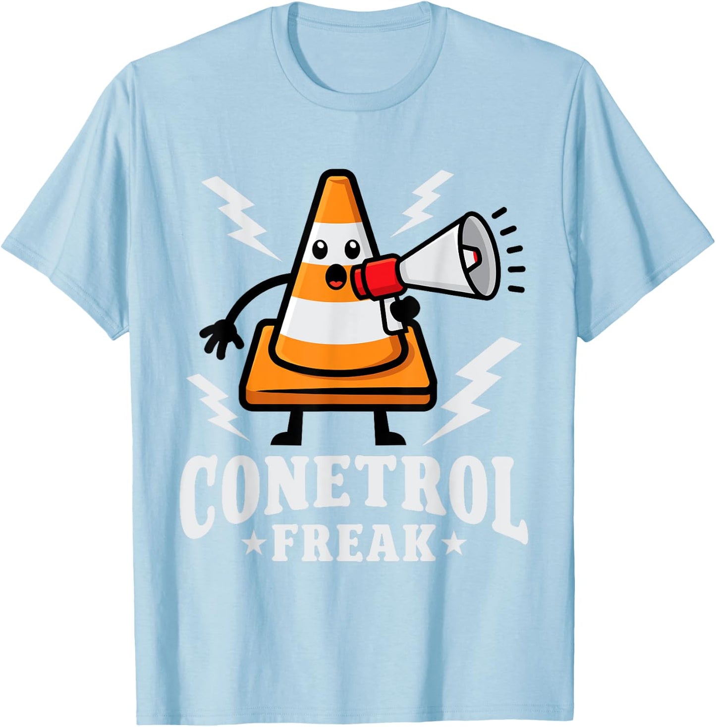 Funny Halloween Traffic Cone Conetrol Freak Highway Cones T-Shirt - T-Shirt | Light Blue