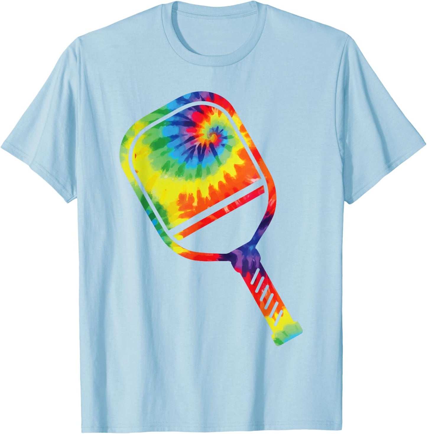 Pickleball Paddle Tie Dye Retro 80s 90s T-Shirt - T-Shirt | Light Blue