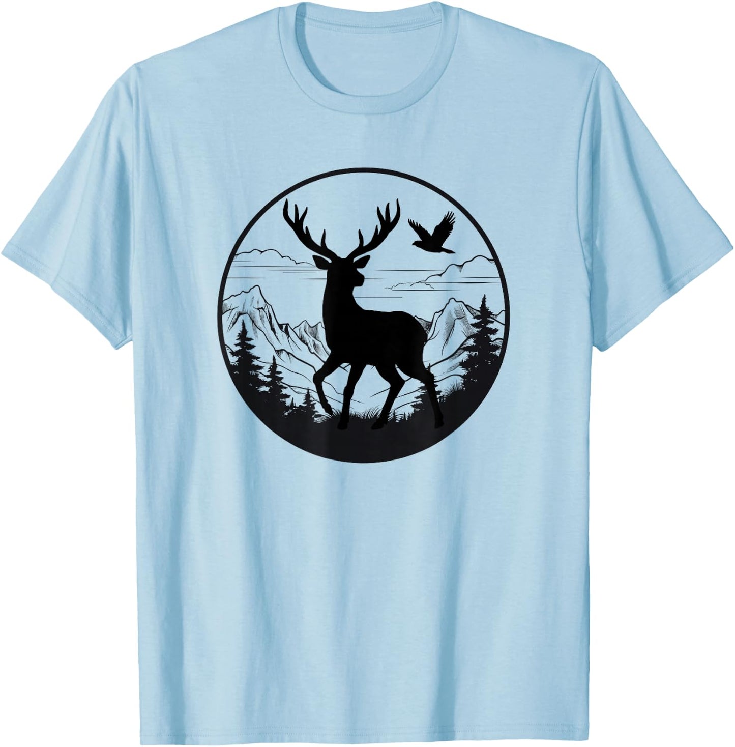 Camouflage Flag Hunting Deer Orange Flag Camouflage Hunting Deer Orange T-Shirt - T-Shirt | Light Blue