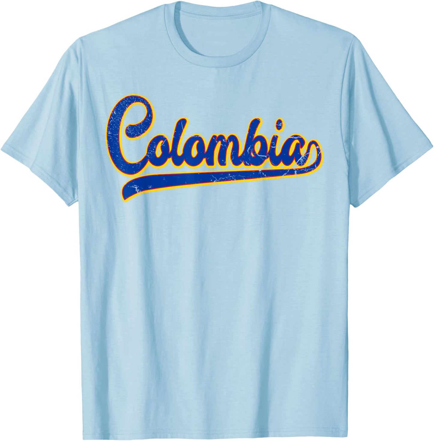Colombia Throwback Graphic Shirt Comombian Flag Jersey Style T-Shirt - T-Shirt | Light Blue