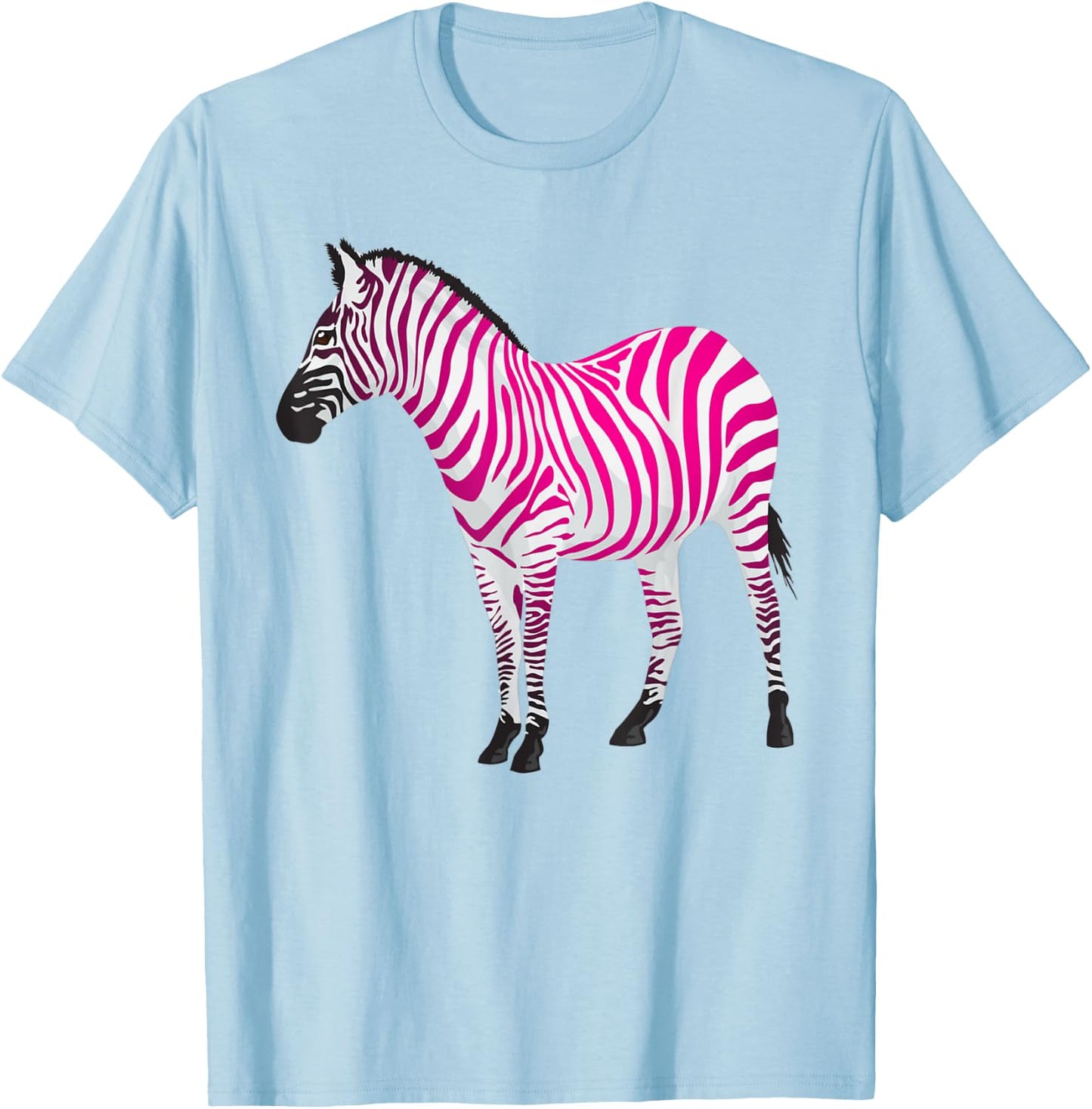 Beautiful Zebra Pink Sassy Art T-Shirt - T-Shirt | Light Blue