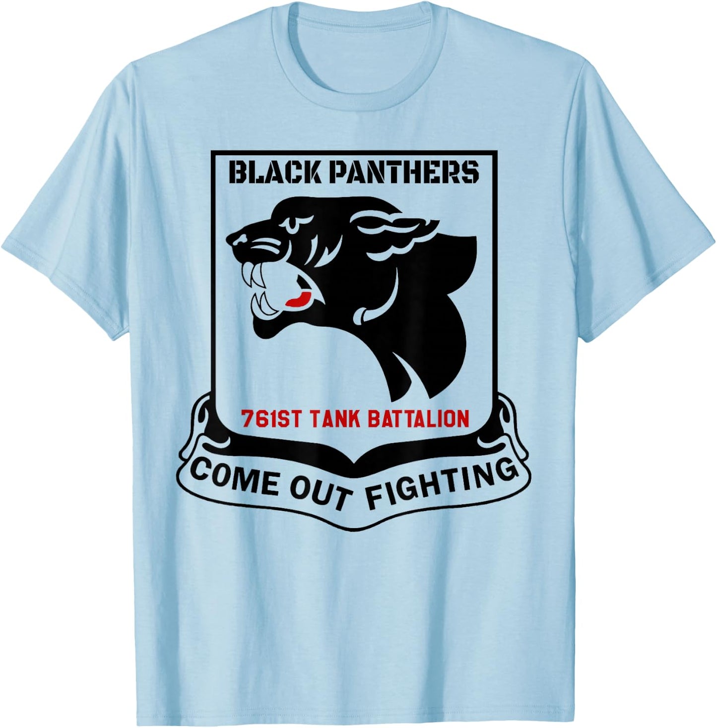 Black Panthers 761st Tank Battalion WW2 Tank Squadron T-Shirt - T-Shirt | Light Blue