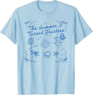 Summer I Turned Fourteen Year Old Est 2012 14th Birthday T-Shirt - T-Shirt | Light Blue
