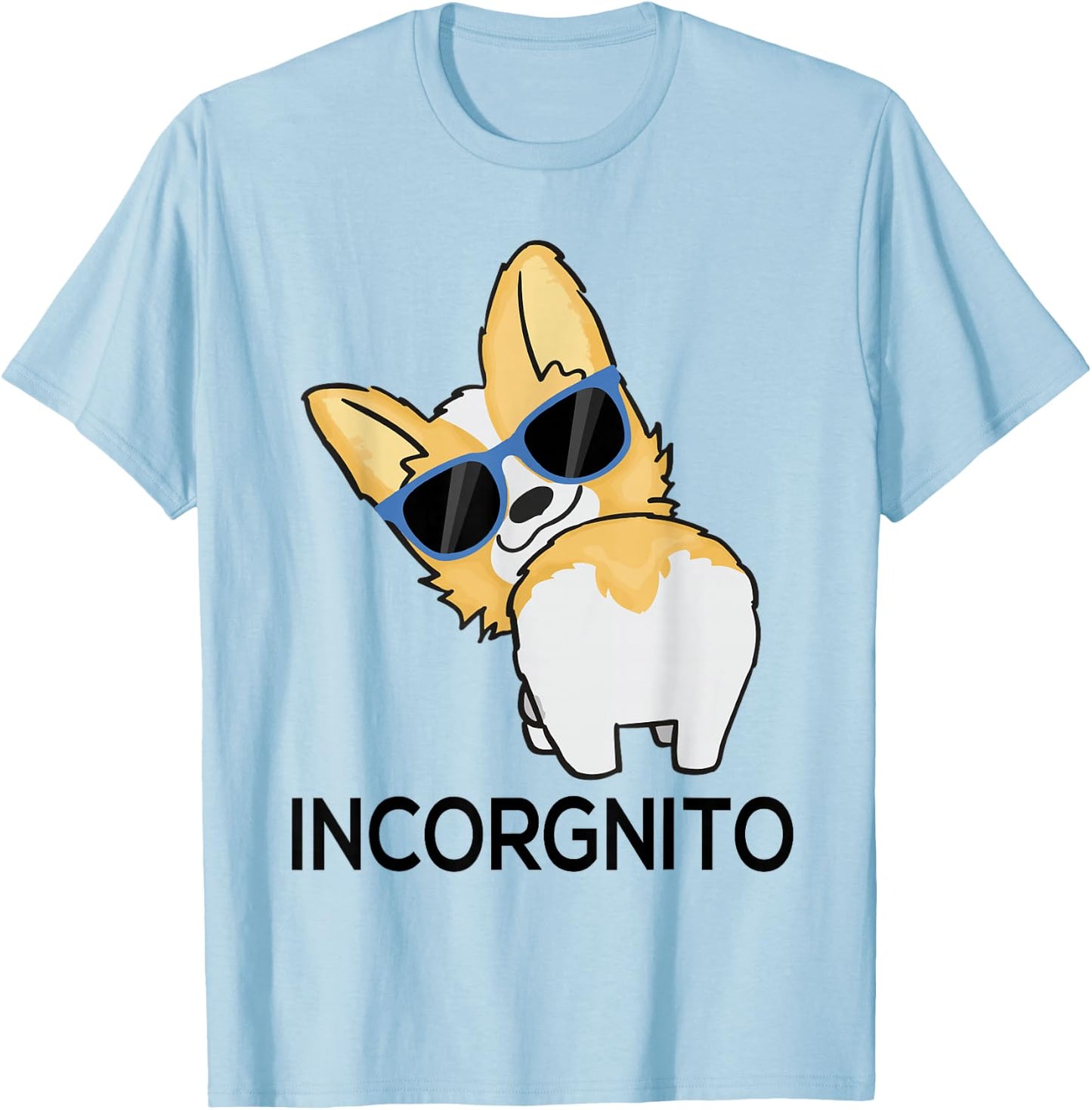 Incorgnito Corgi T-Shirt - T-Shirt | Light Blue