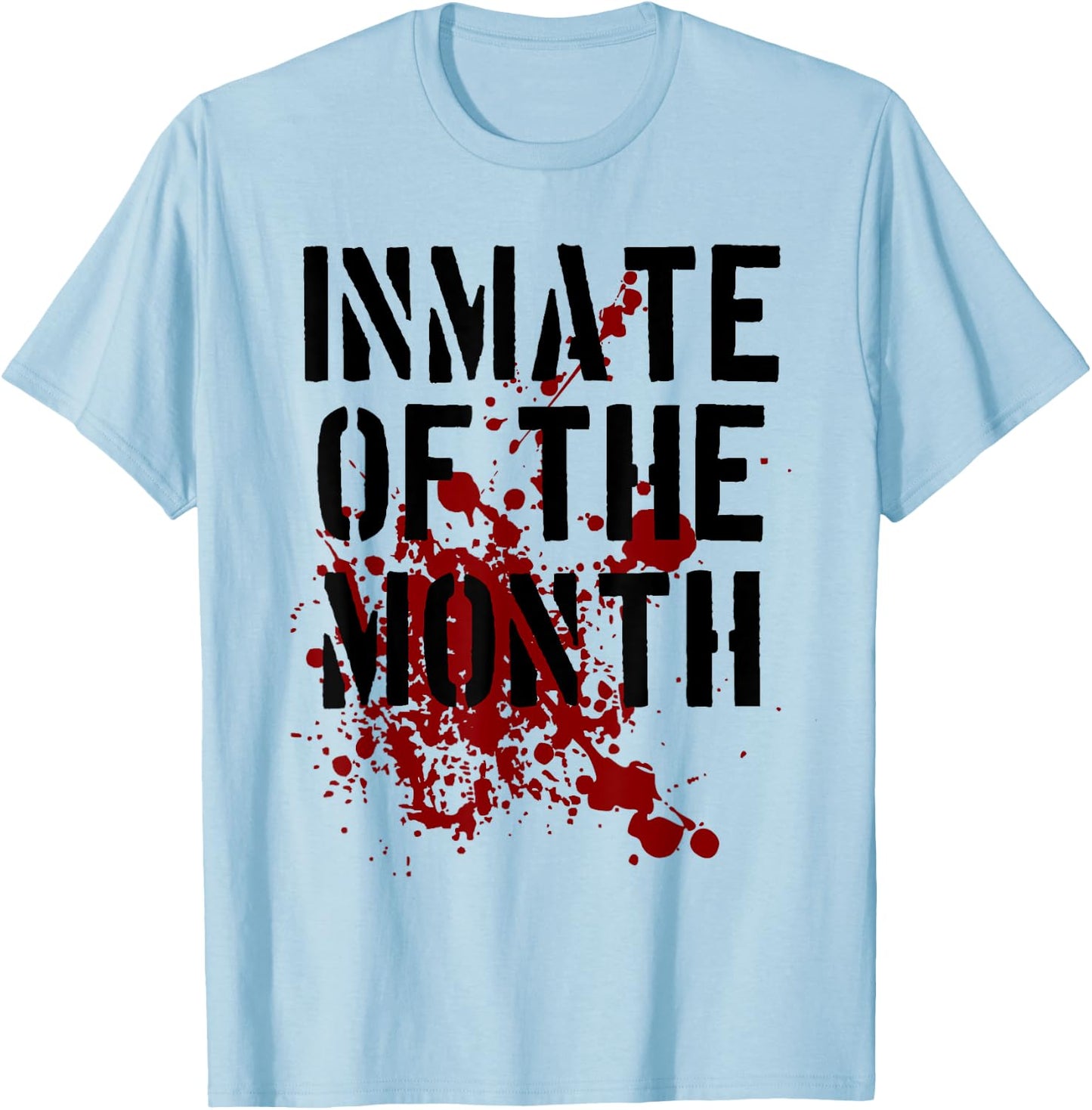 Inmate T Shirt Prisoner Outfit Inmate of the Month T-Shirt - T-Shirt | Light Blue