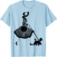 Poodle Dog Walker T-Shirt - T-Shirt | Light Blue