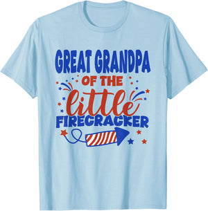 Great Grandpa of The Little Firecracker Fourth of July T-Shirt - T-Shirt | Light Blue