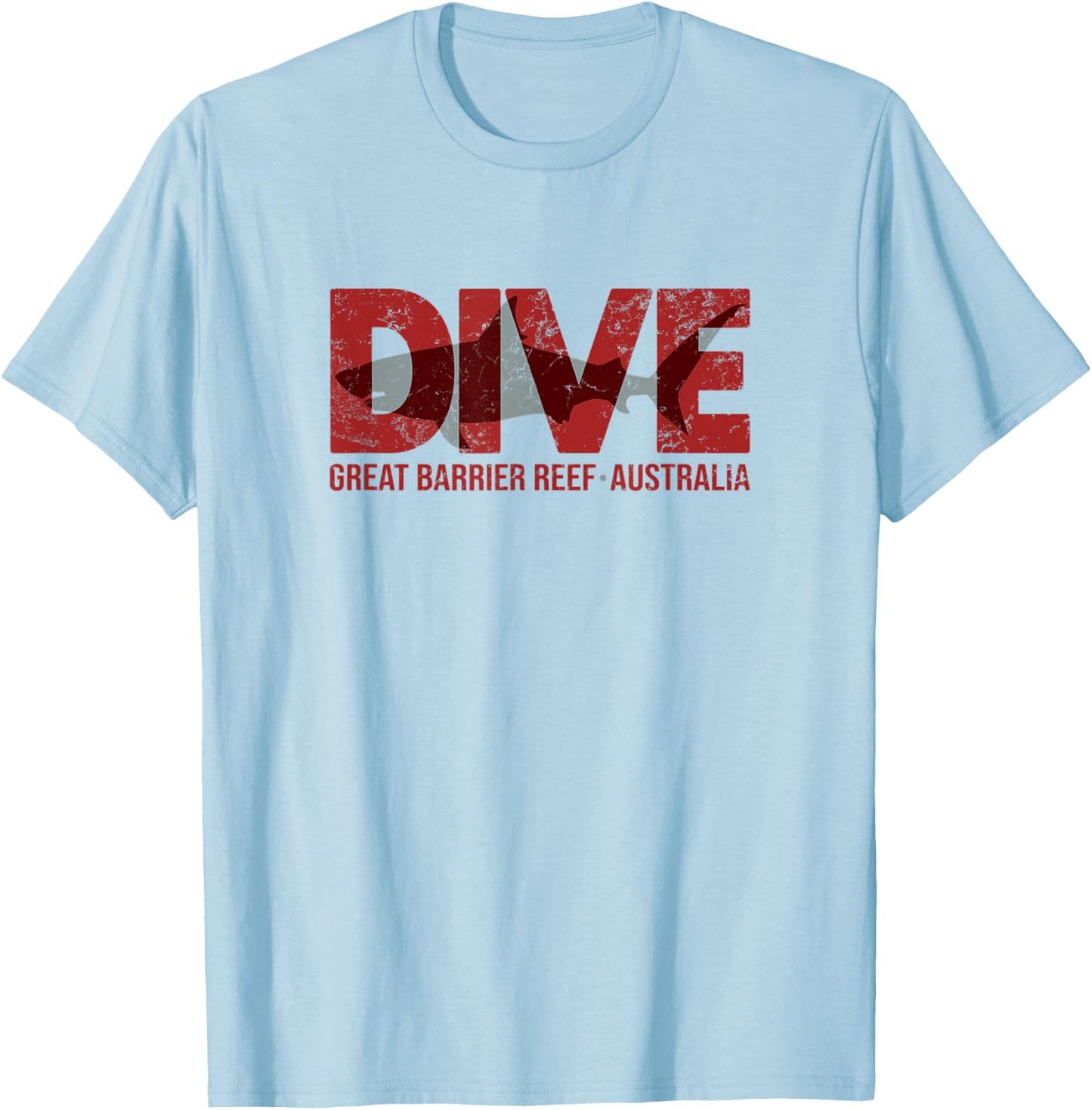 Australia Shark Dive Great Barrier Reef Diving T-Shirt - T-Shirt | Light Blue