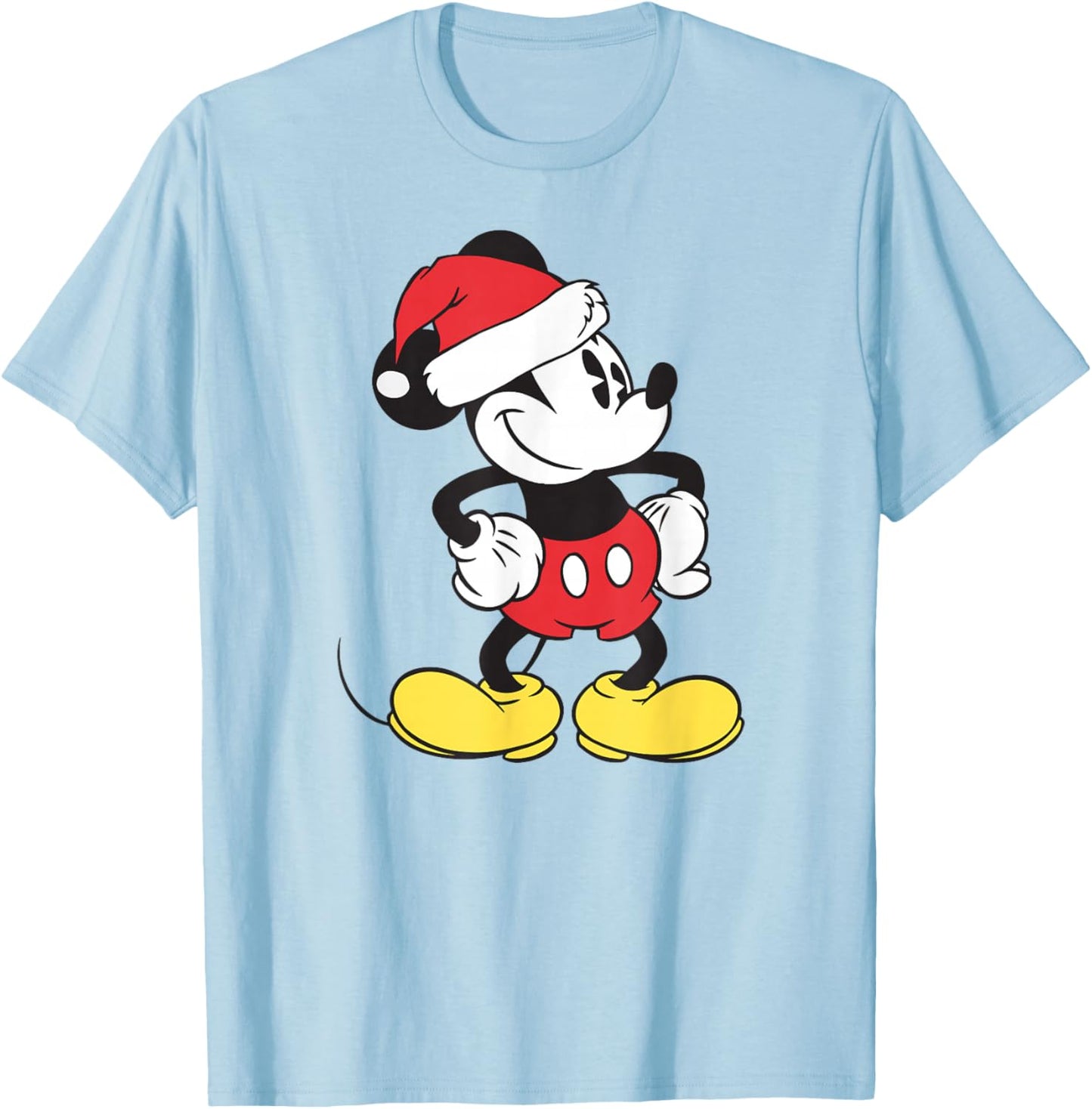 Disney - Santa Clause Mickey Mouse Holiday T-Shirt - T-Shirt | Light Blue