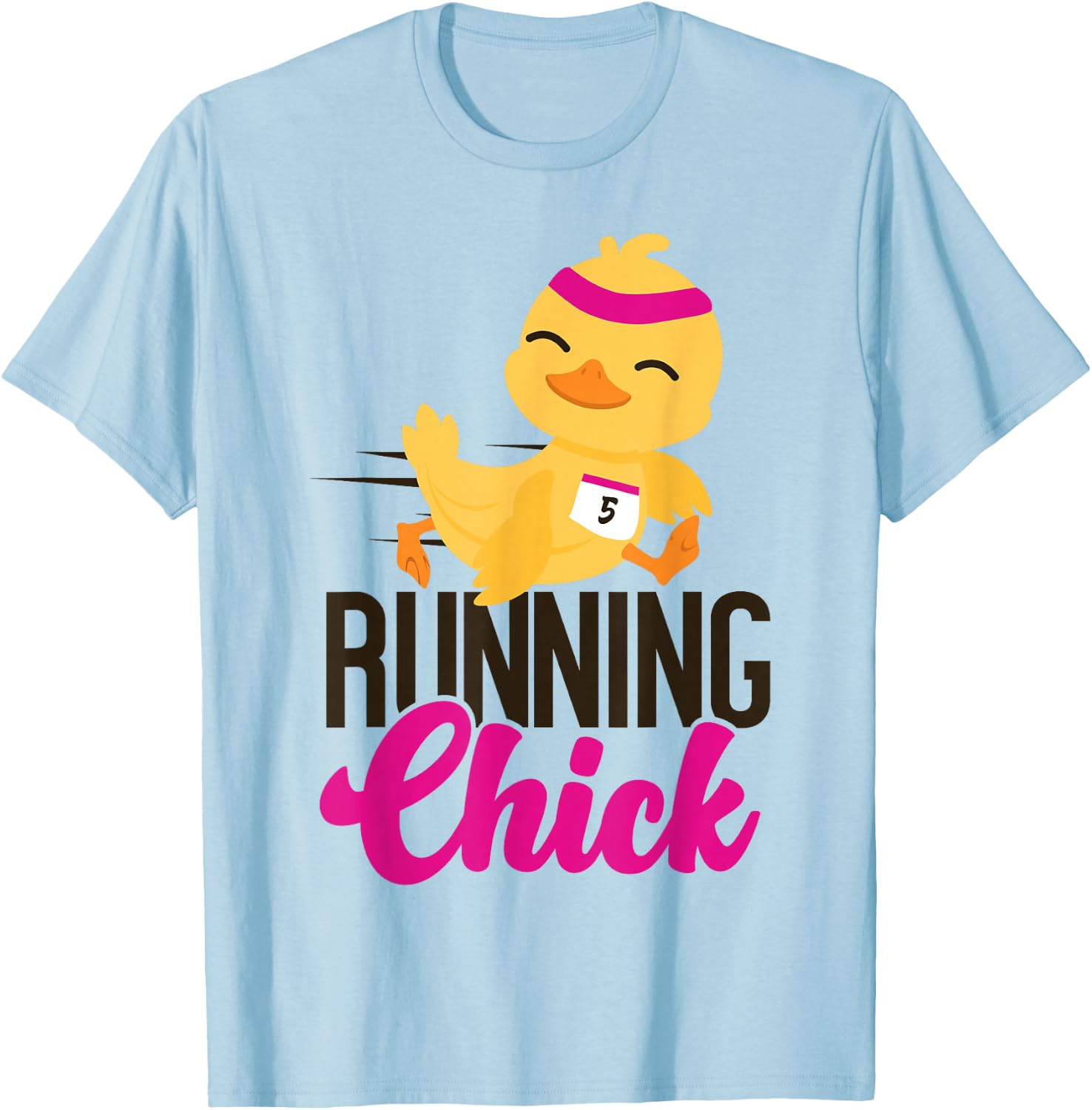 Running Runner Halbmarathon Huhn Mädchen Running Chick T-Shirt - T-Shirt | Light Blue