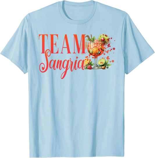 Hen Party Team Sangria Cocktail for Bartender , White T-Shirt - T-Shirt | Light Blue