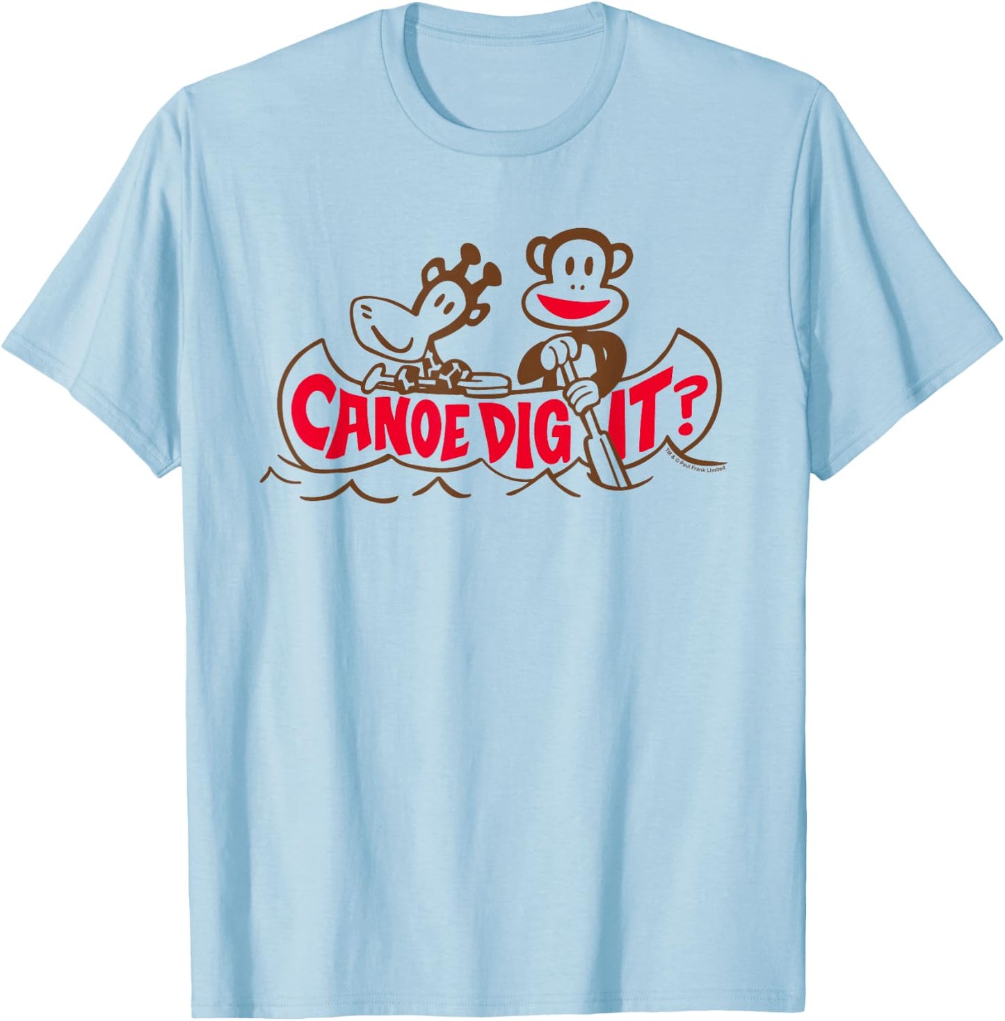 Paul Frank Julius The Monkey & Clancy Canoe Dig It T-Shirt - T-Shirt | Light Blue