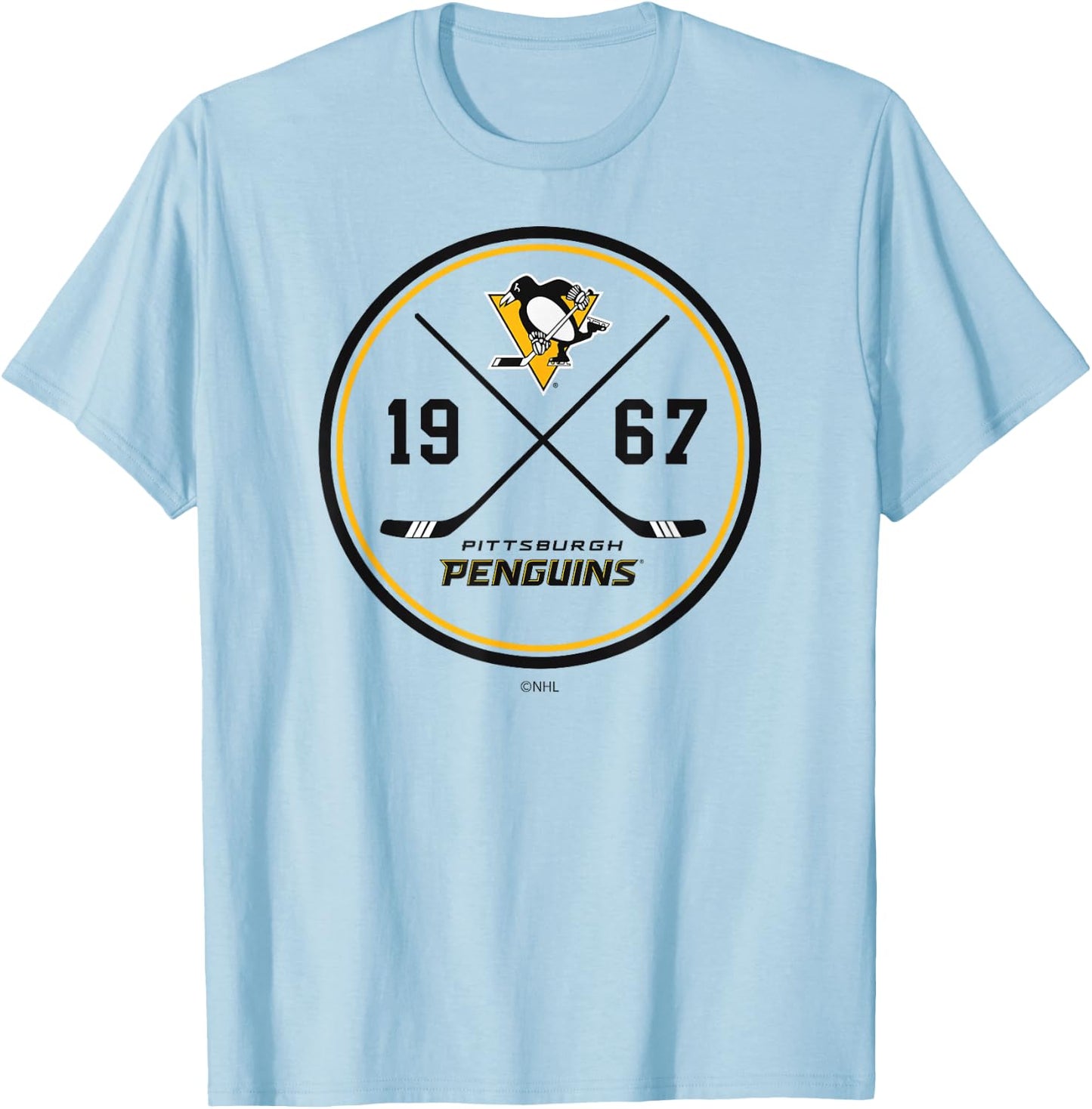 Pittsburgh Penguins Prize Gray Officially Licensed T-Shirt - T-Shirt | Light Blue