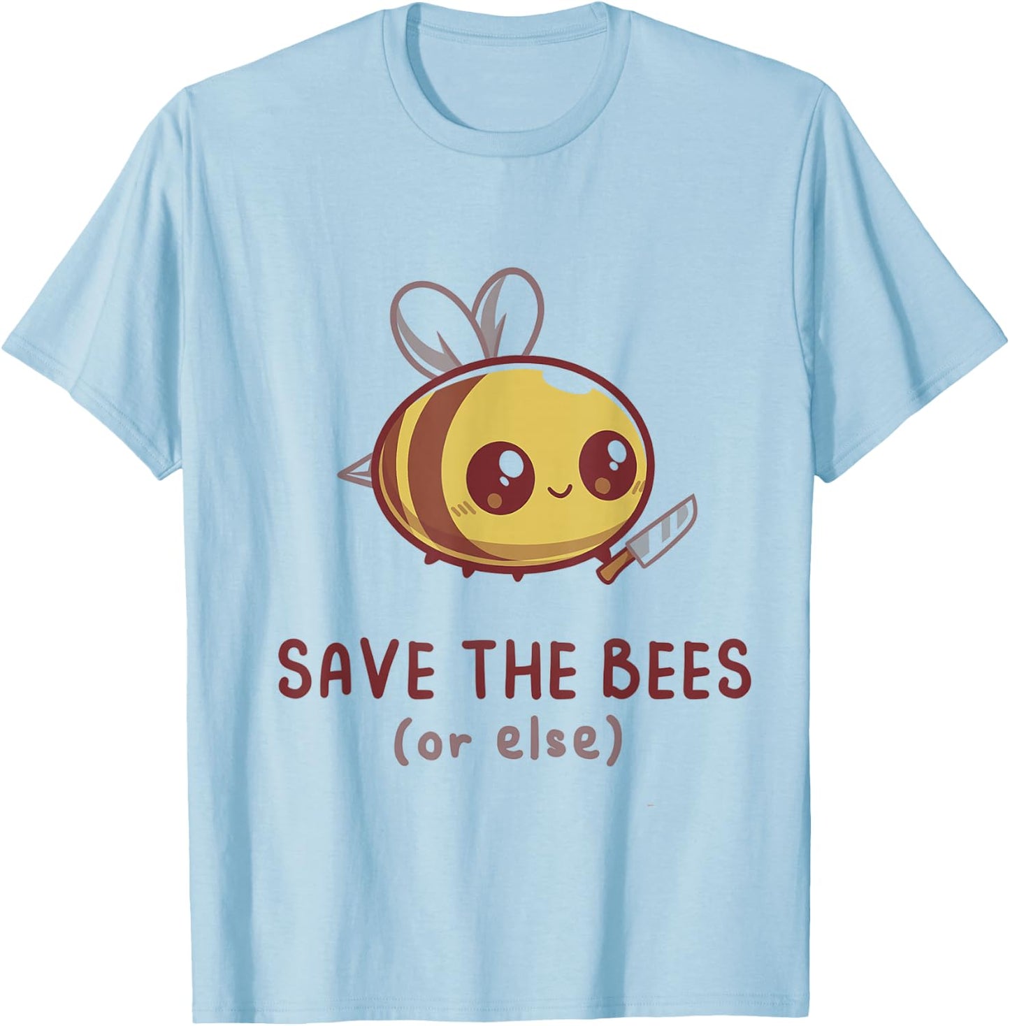 Save the Bees (Or Else) T-Shirt - T-Shirt | Light Blue