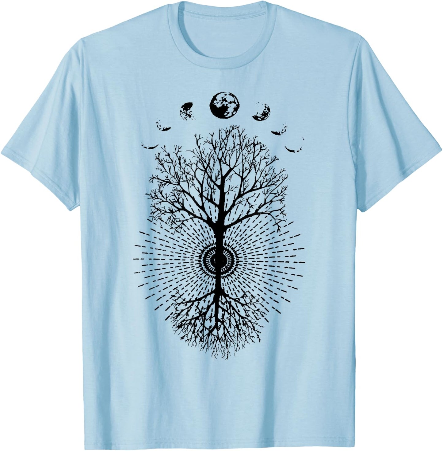 Phases of the Moon Tree Shirt T-Shirt - T-Shirt | Light Blue