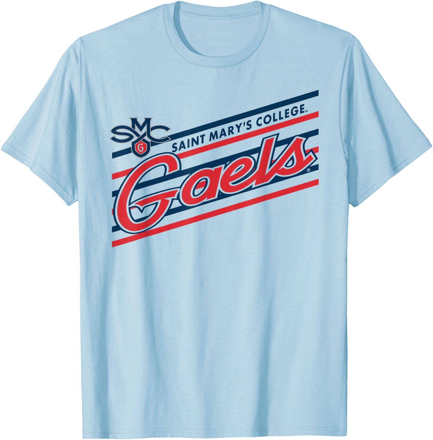 Saint Mary's Gaels Retro Performer White Officially Licensed T-Shirt - T-Shirt | Light Blue