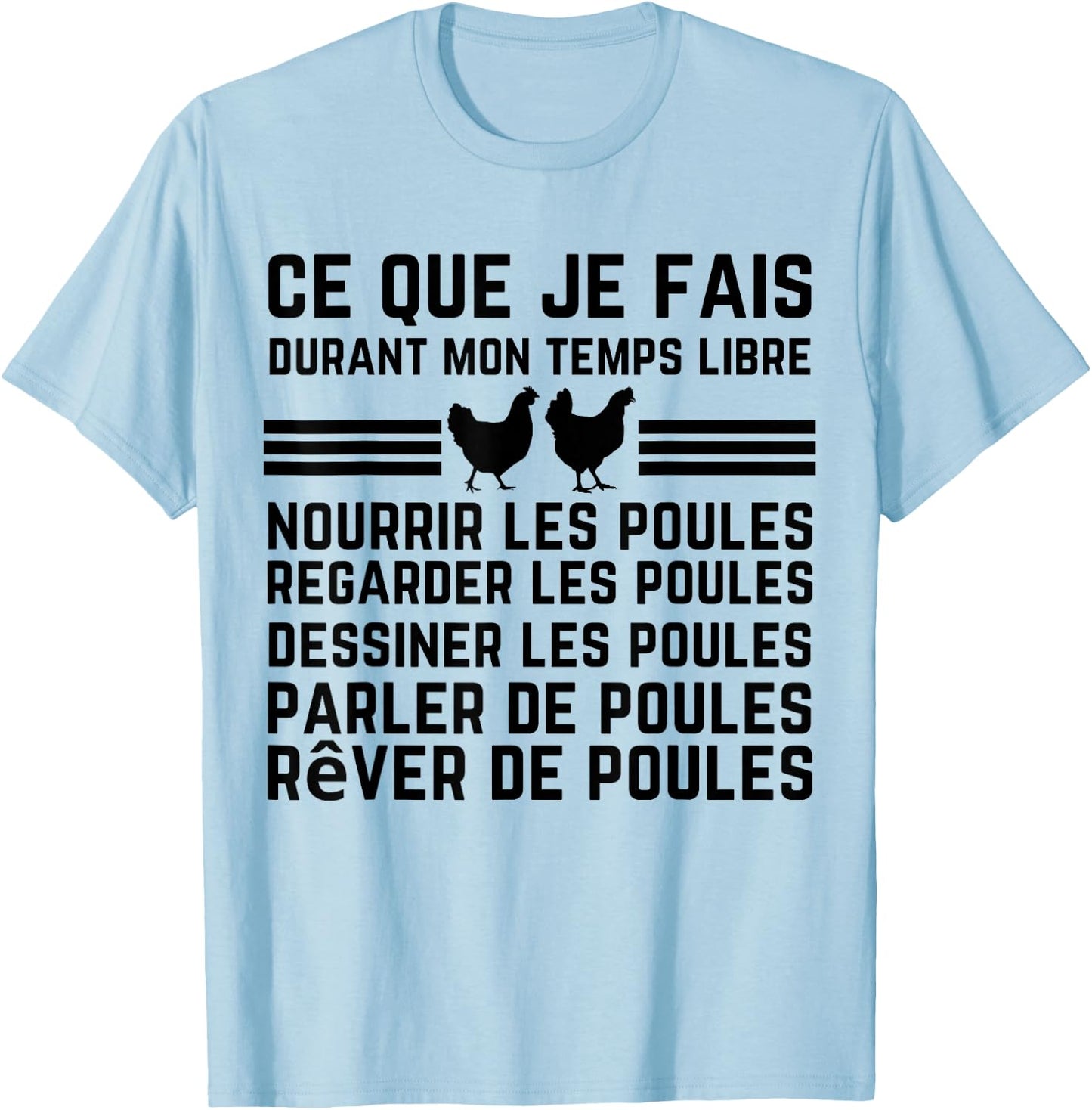 quote hen what i do in my free time , white, S T-Shirt - T-Shirt | Light Blue