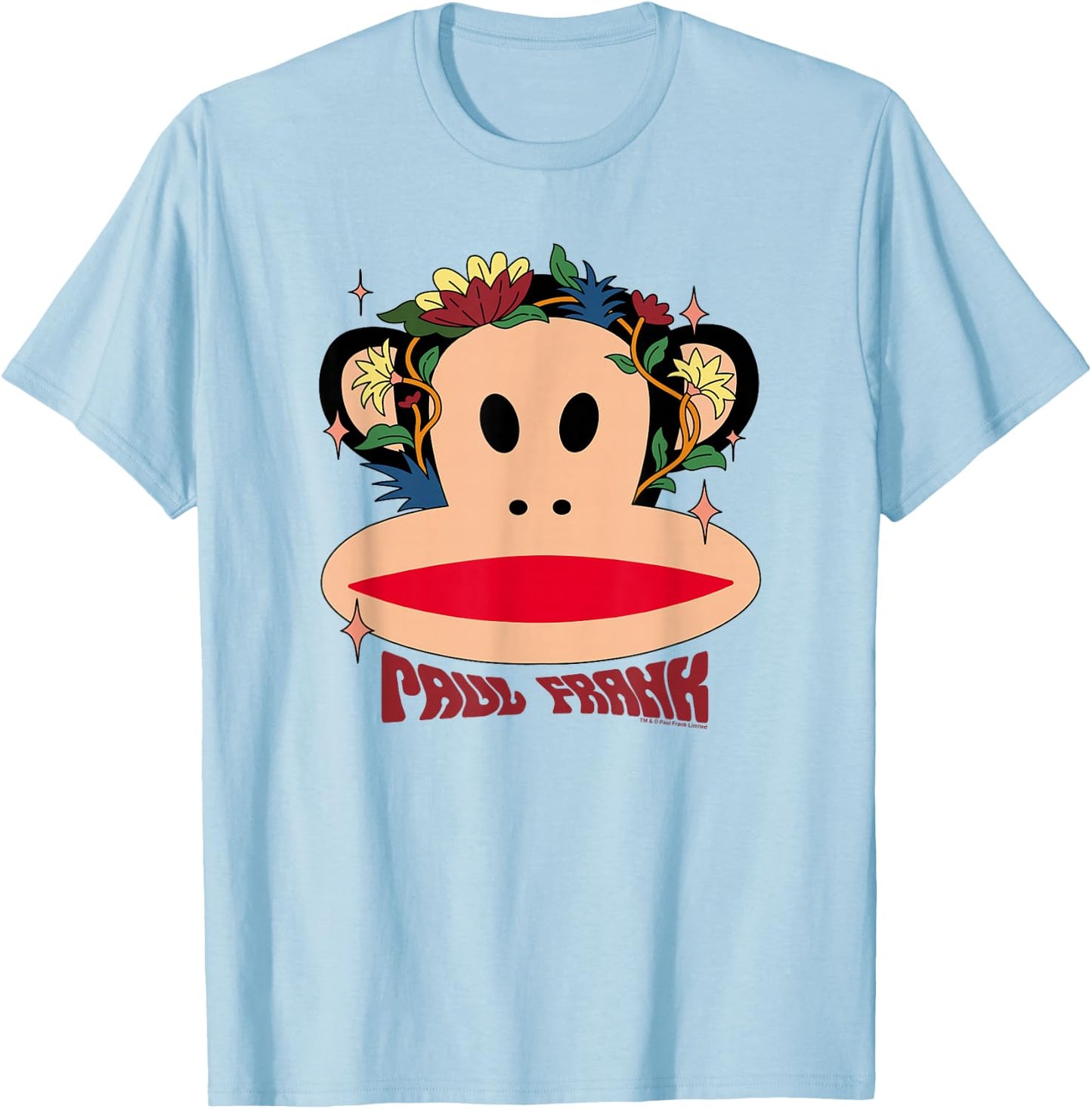 Paul Frank Julius with Wildflowers , grey, S T-Shirt - T-Shirt | Light Blue