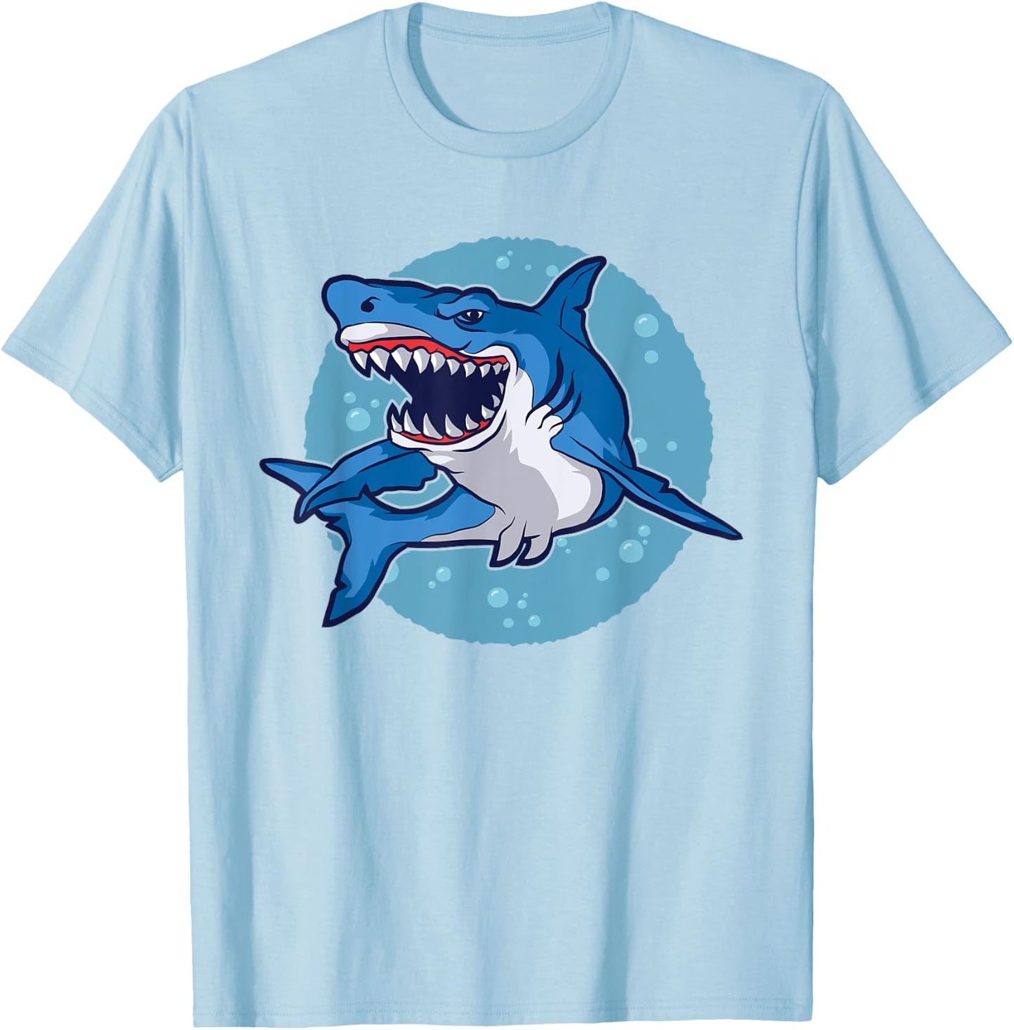 Lustiges Hai Design im Comic Style mit weißem Hai T-Shirt - T-Shirt | Light Blue