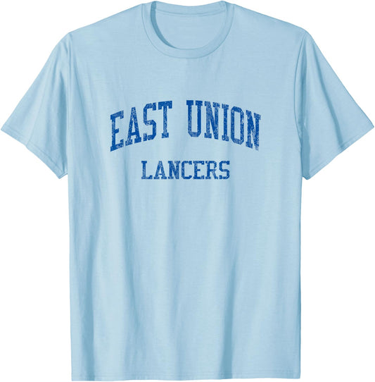 East Union High School HS Manteca CA Vintage Sports T-Shirt - T-Shirt | Light Blue