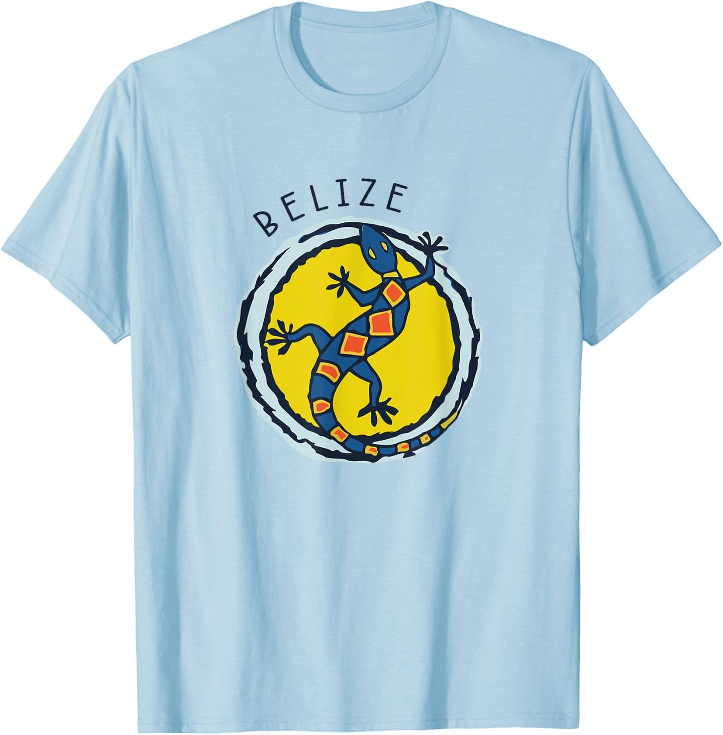 Belize Souvenirs Gecko Graphic T-Shirt - T-Shirt | Light Blue