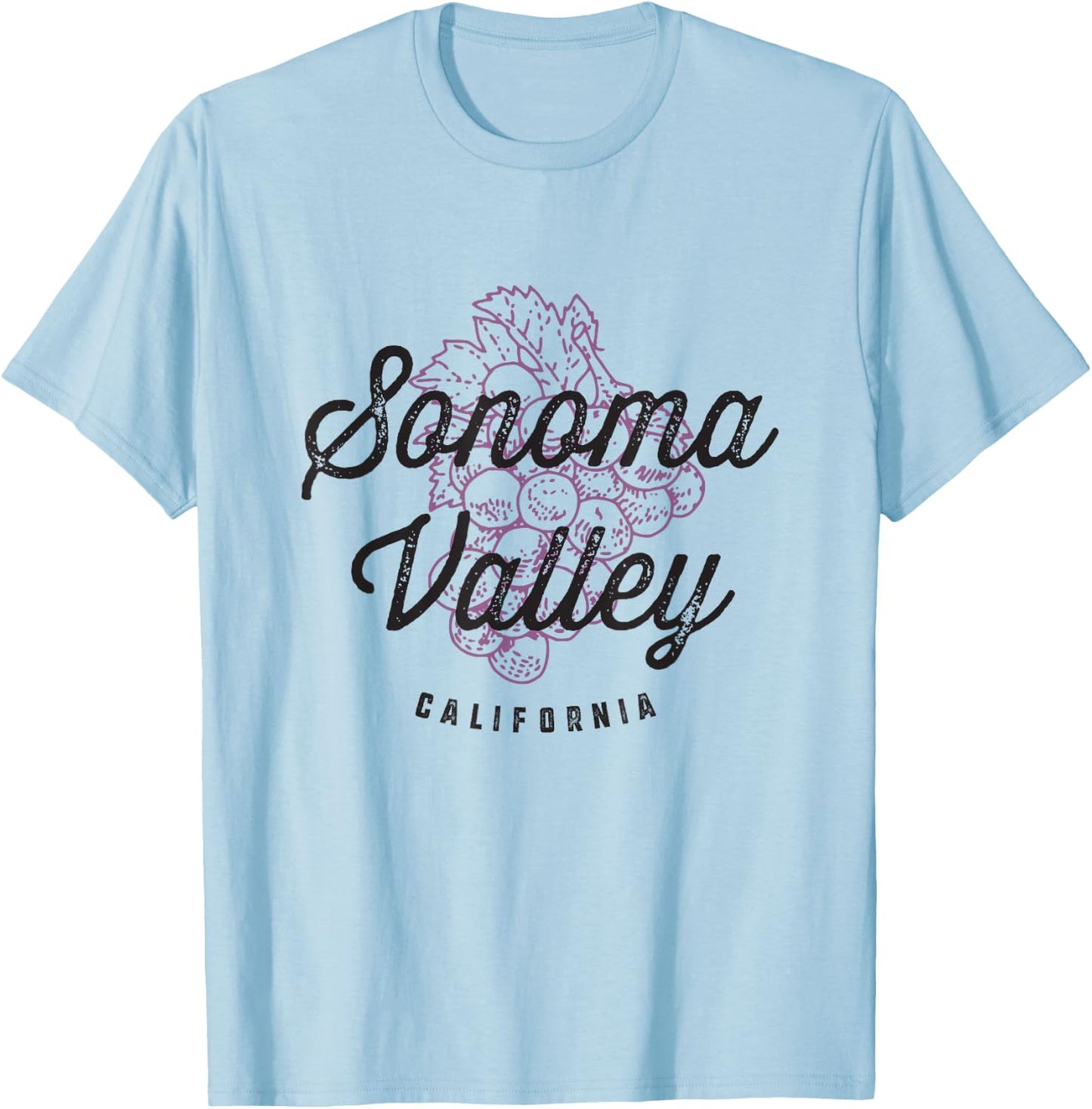 Sonoma Valley California Wine Country Vintage T-Shirt - T-Shirt | Light Blue