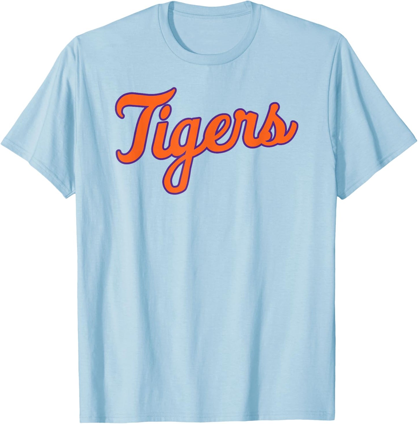 Clemson Tigers Cursive Mascot Officially Licensed T-Shirt - T-Shirt | Light Blue
