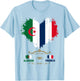 Algerian French Roots Outfit Idea with Algerian Flag T-Shirt - T-Shirt | Light Blue