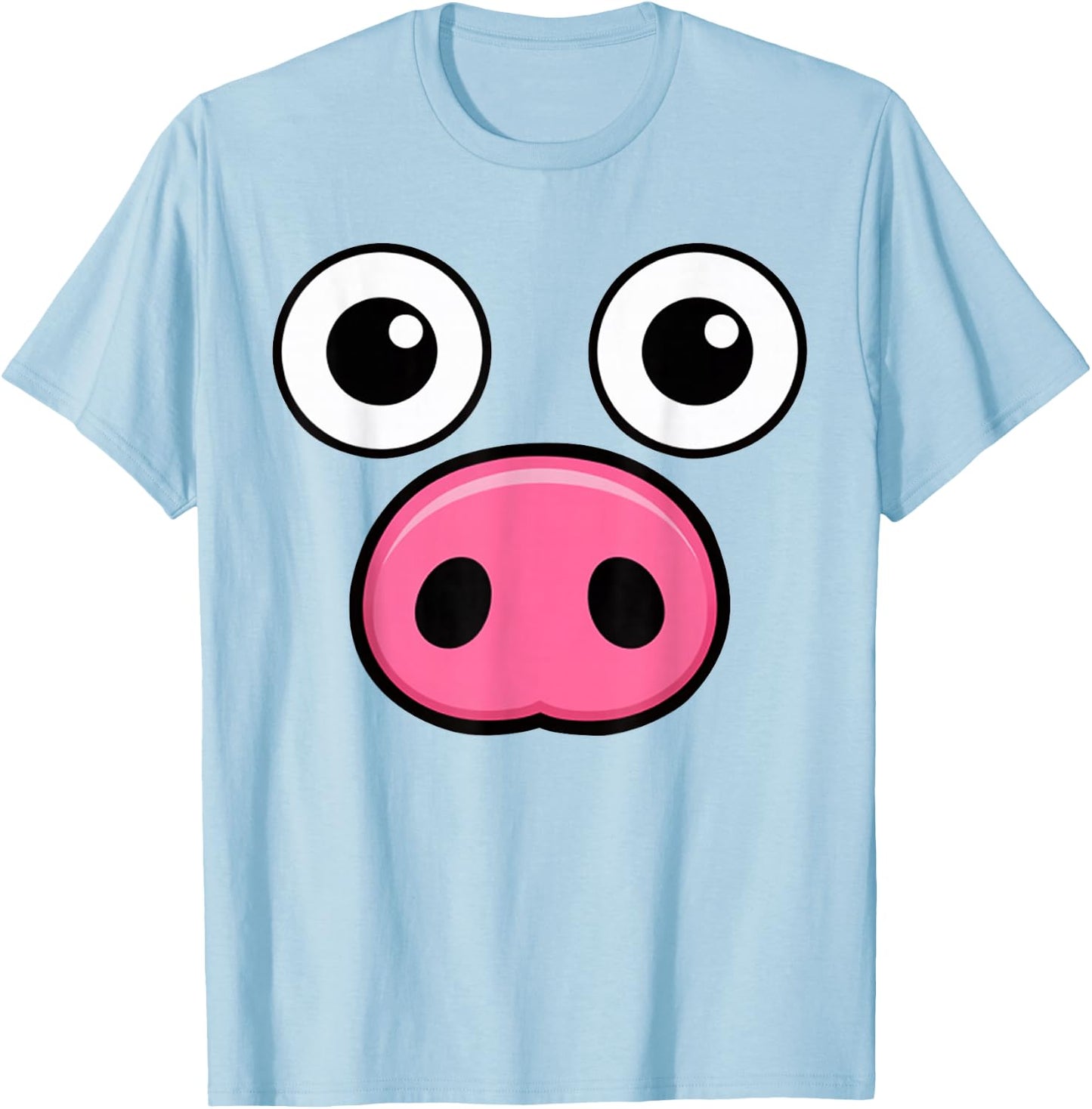 Cute Pig Face Pink DIY Barnyard Animal Halloween Costume Kid T-Shirt - T-Shirt | Light Blue
