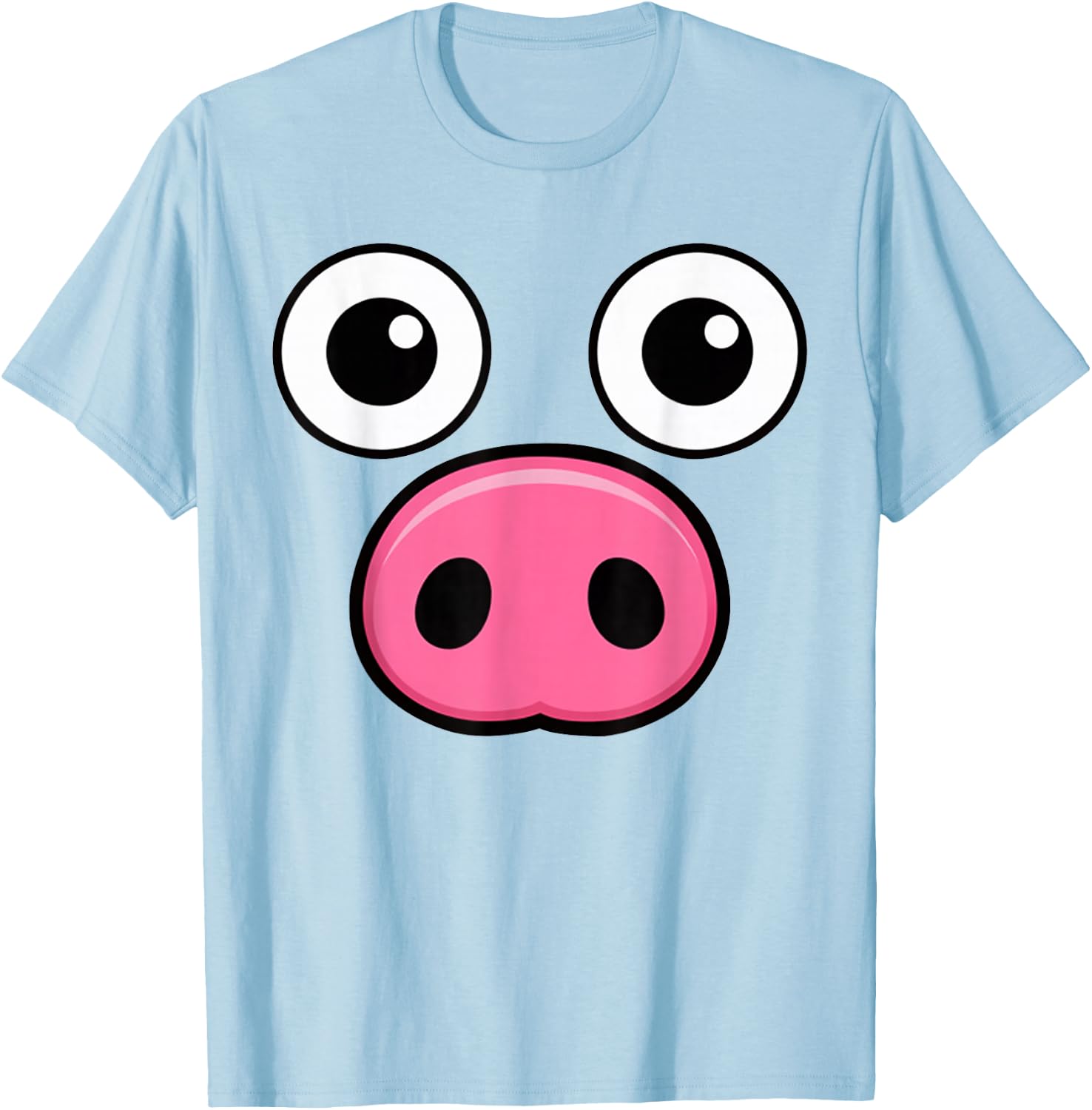 Cute Pig Face Pink DIY Barnyard Animal Halloween Costume Kid T-Shirt - T-Shirt | Light Blue