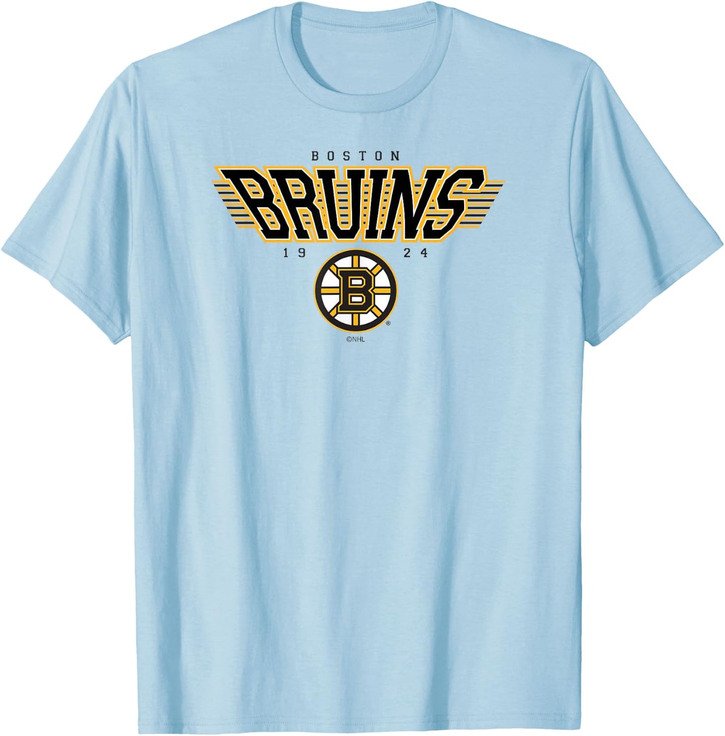 Boston Bruins Laser Gray Officially Licensed T-Shirt - T-Shirt | Light Blue