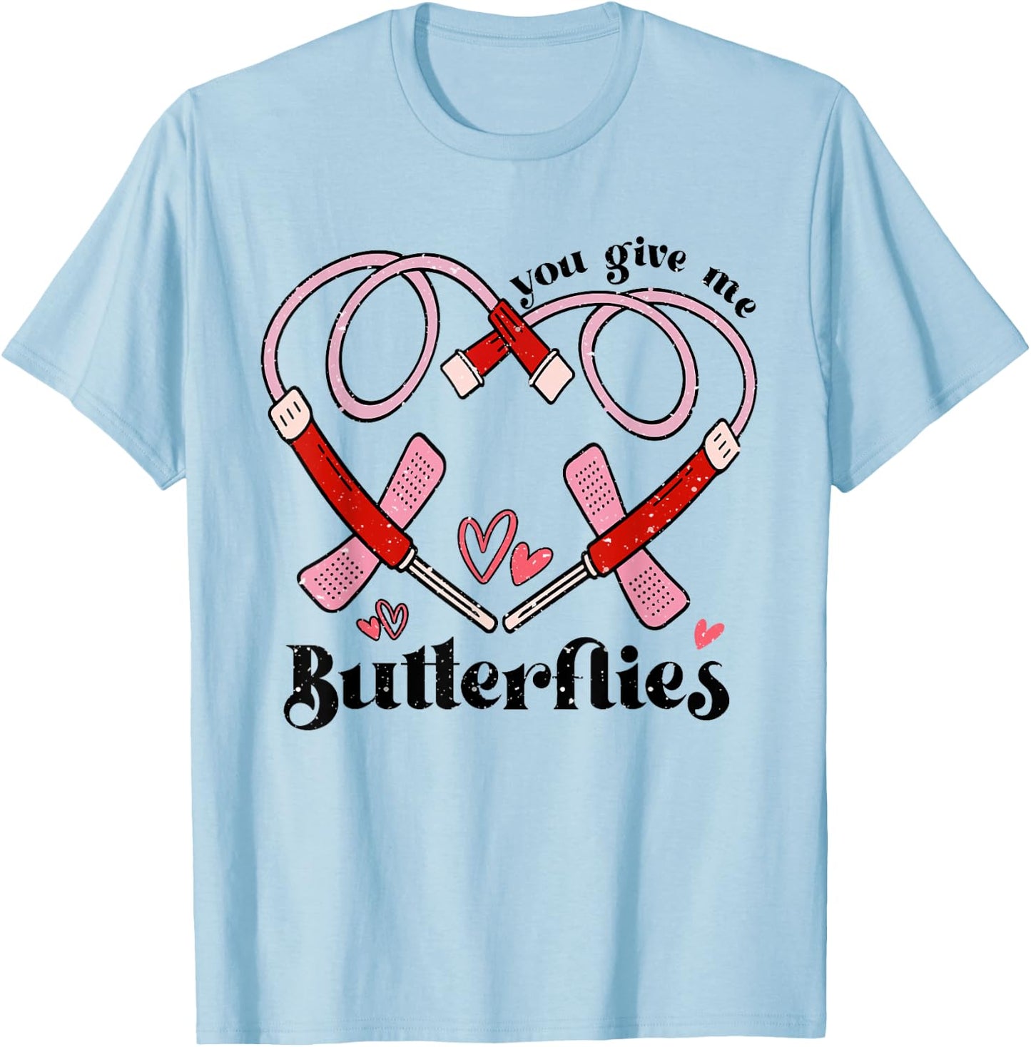 You Give Me Butterflies Phlebotomist PBT Valentine Day Nurse T-Shirt - T-Shirt | Light Blue