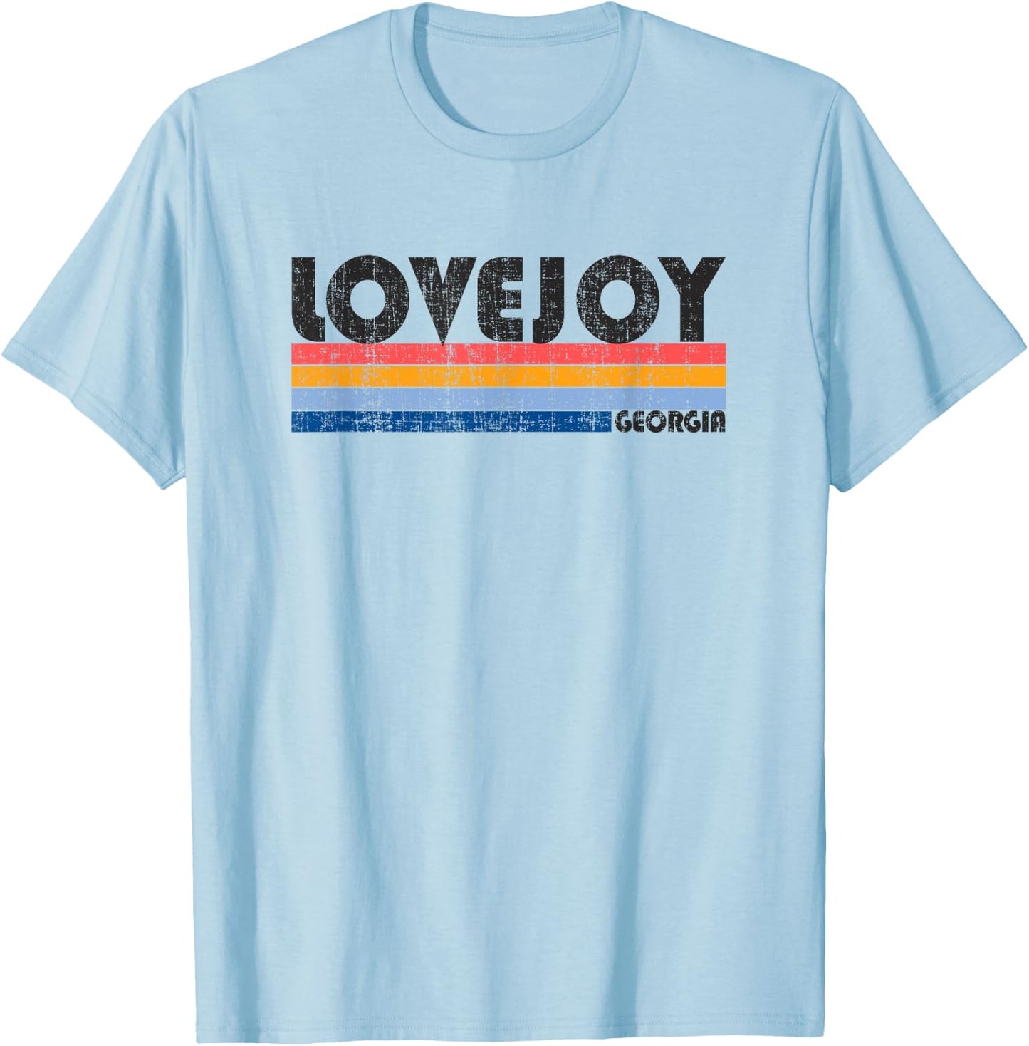Show your Lovejoy, GA Hometown Pride with this Retro 70s 80s T-Shirt - T-Shirt | Light Blue