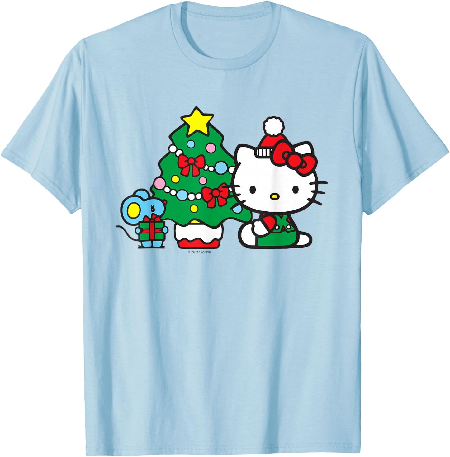 Hello Kitty Christmas Tree Shirt T-Shirt - T-Shirt | Light Blue